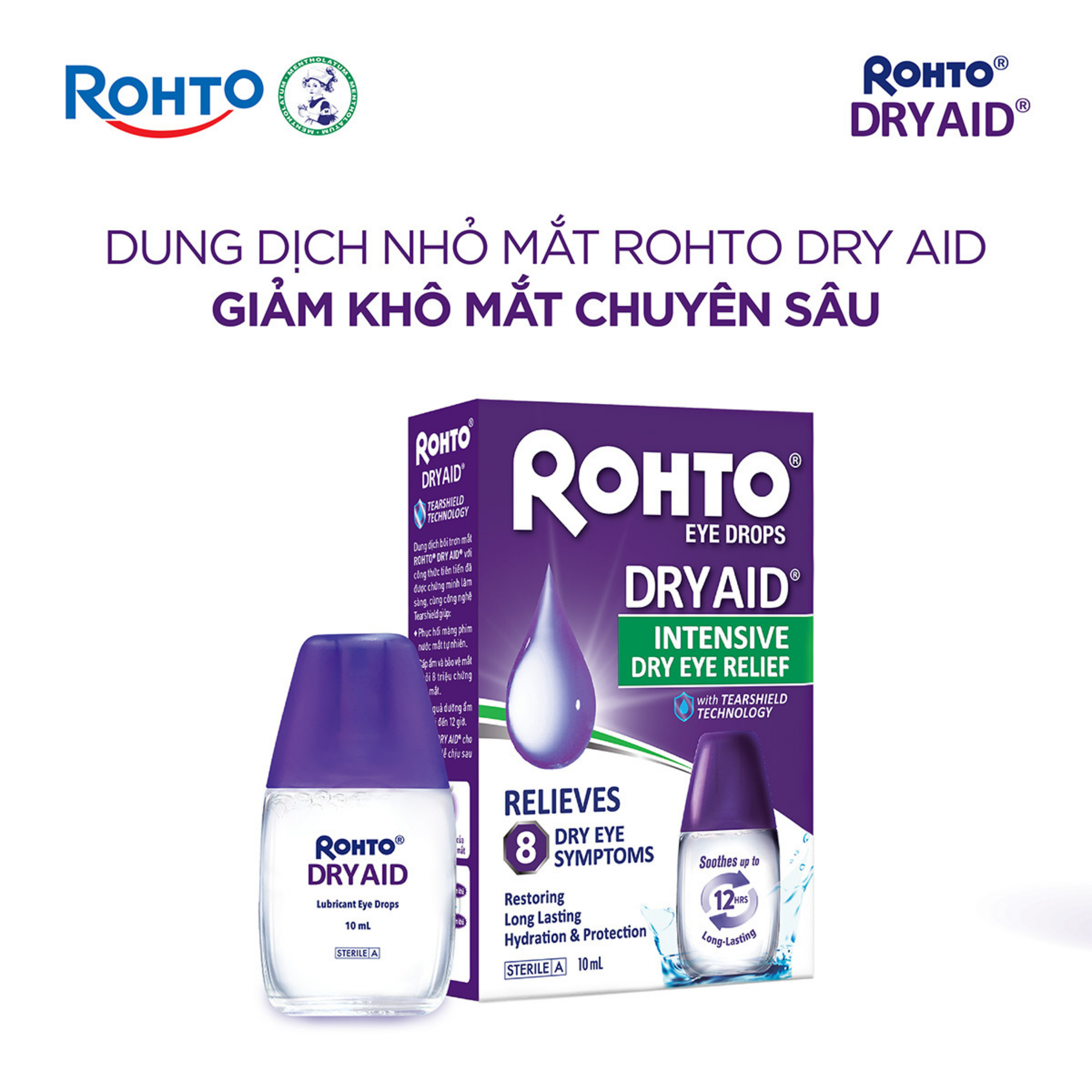 Hình ảnh Nhỏ Mắt Rohto Dry Aid 10Ml Cấp Ẩm Bảo Vệ Mắt Khỏi Các Triệu Chứng Khô Mắt