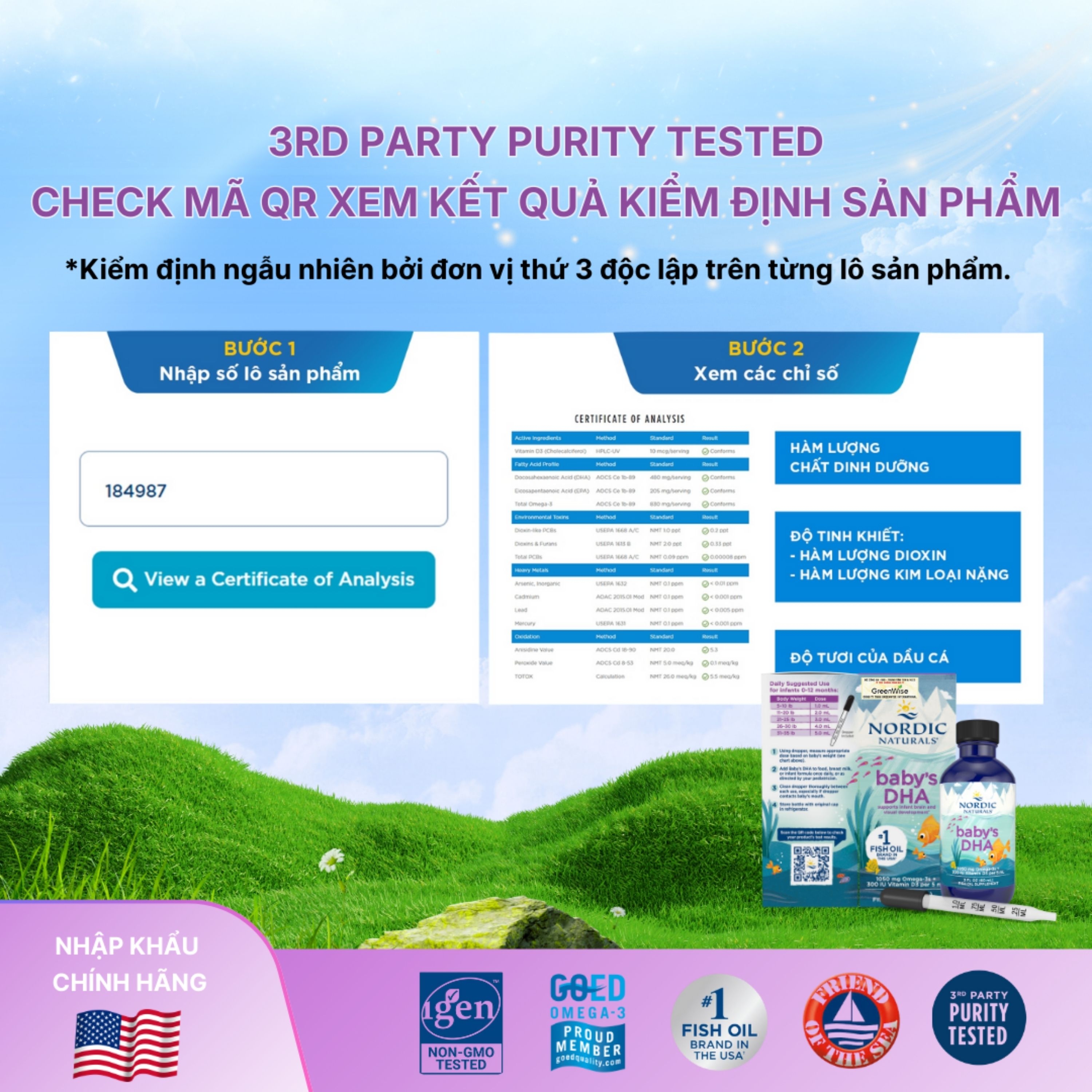 Hình ảnh Dung dịch hỗ trợ cải thiện thị lực cho trẻ từ 0 tháng tuổi Nordic Naturals Baby's DHA (60ml)