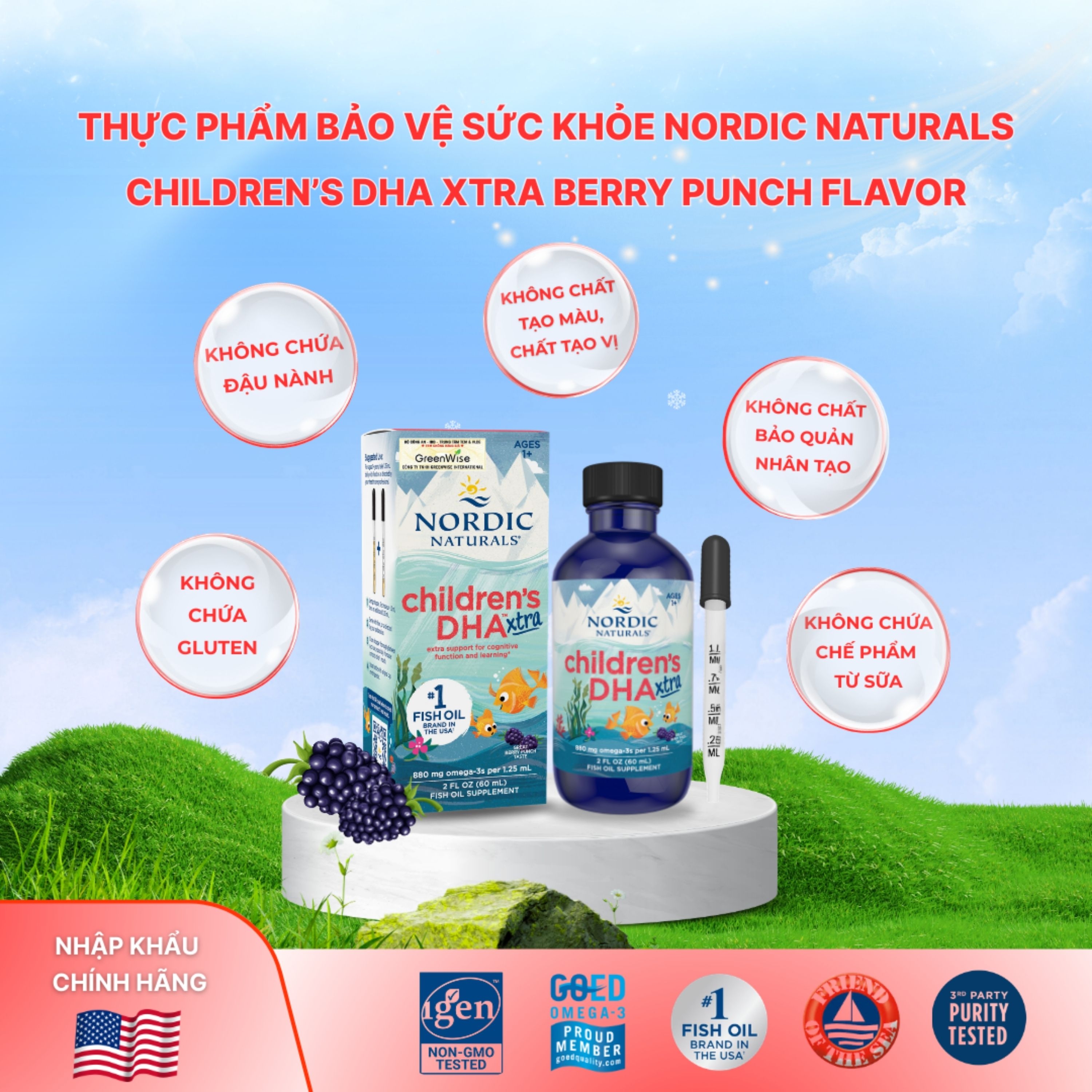 Hình ảnh Dung dịch hỗ trợ cải thiện thị lực cho trẻ từ 1 tuổi Nordic Naturals Children's DHA xtra (60ml)