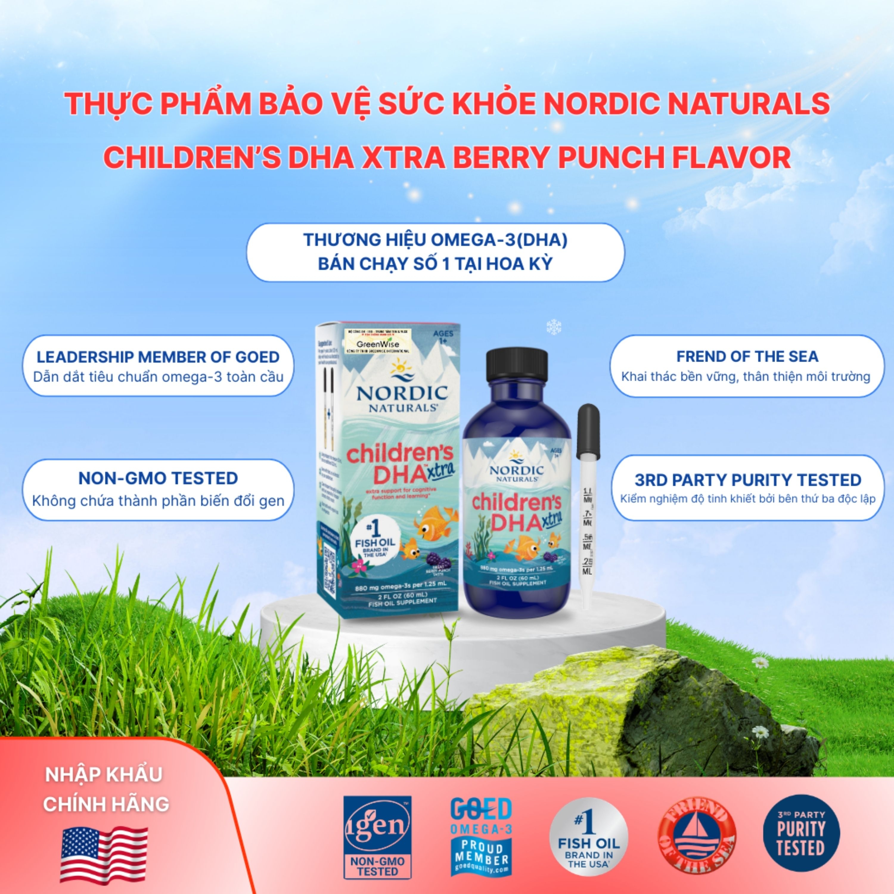 Hình ảnh Dung dịch hỗ trợ cải thiện thị lực cho trẻ từ 1 tuổi Nordic Naturals Children's DHA xtra (60ml)