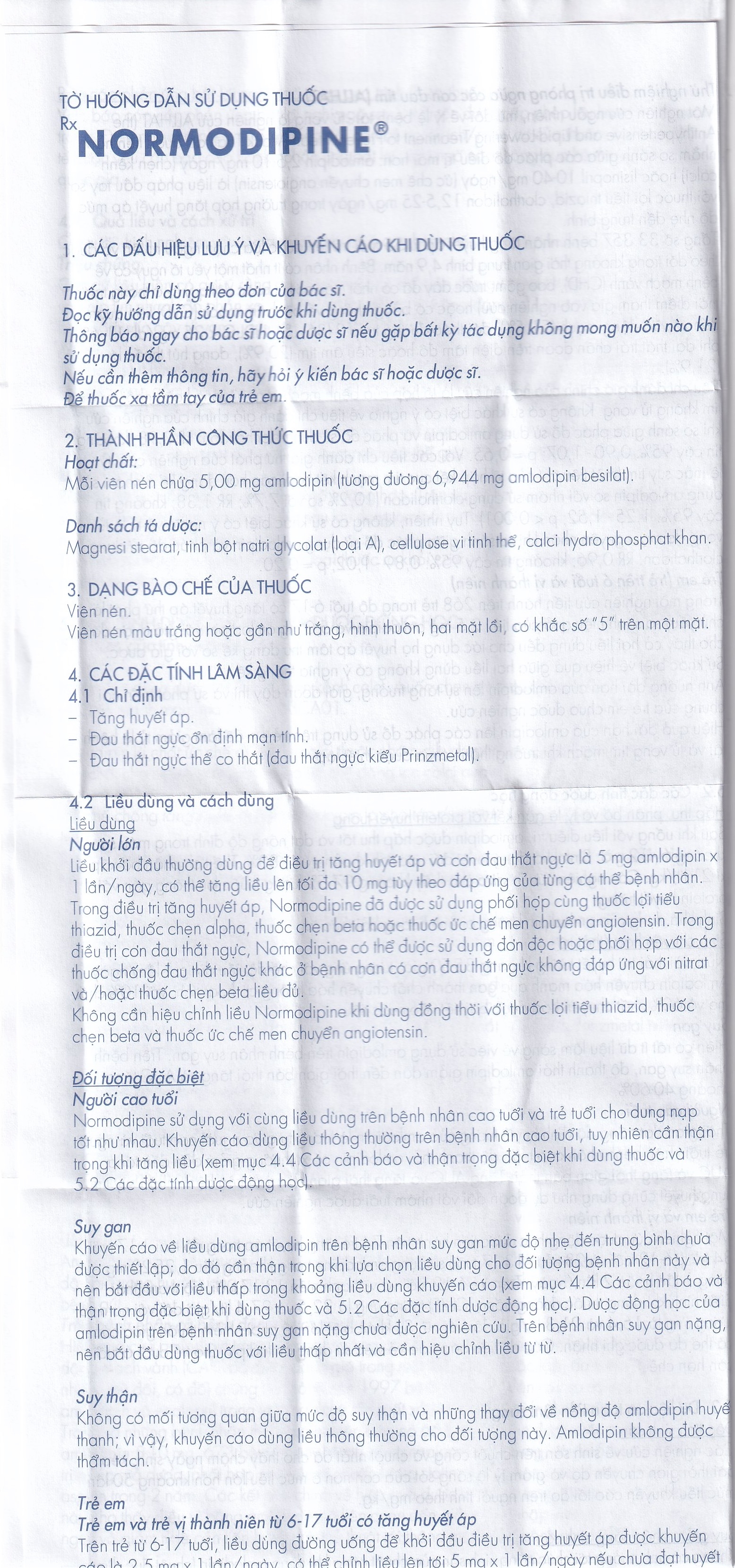 Hình ảnh Viên nén Normodipine 5mg Gedeon điều trị tăng huyết áp, đau thắt ngực ổn định (3 vỉ x 10 viên)