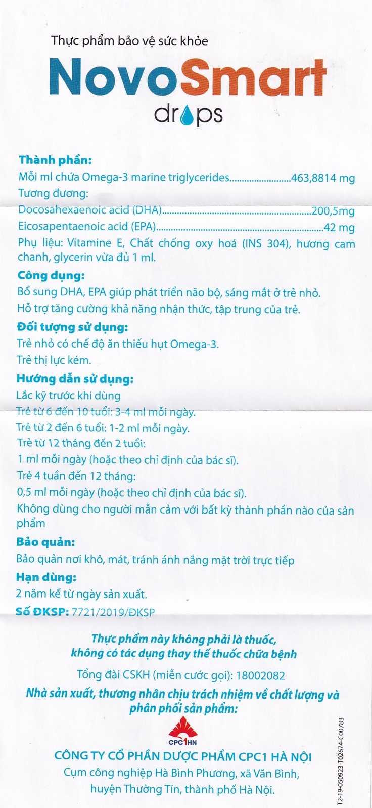 Hình ảnh Dung dịch uống NovoSmart Drops 20ml Novocare bổ sung DHA, EPA, phát triển não bộ  