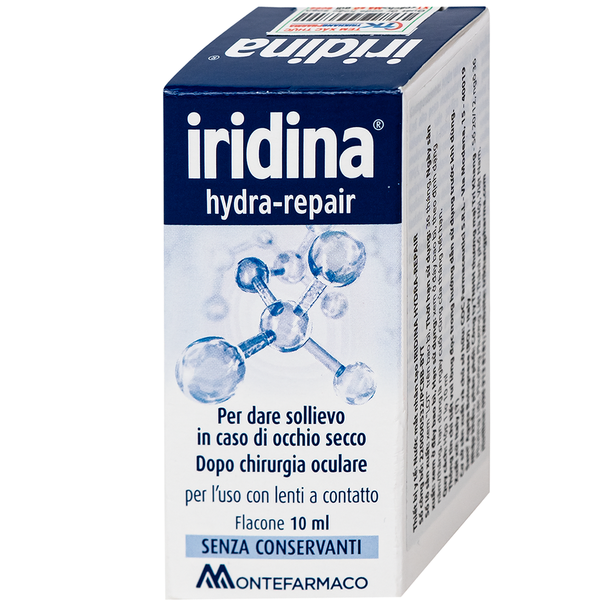 Hình ảnh Nước mắt nhân tạo Iridina hydra-repair Giảm Kích Ứng, khô mắt, bảo vệ và phục hồi nhãn cầu (10ml)