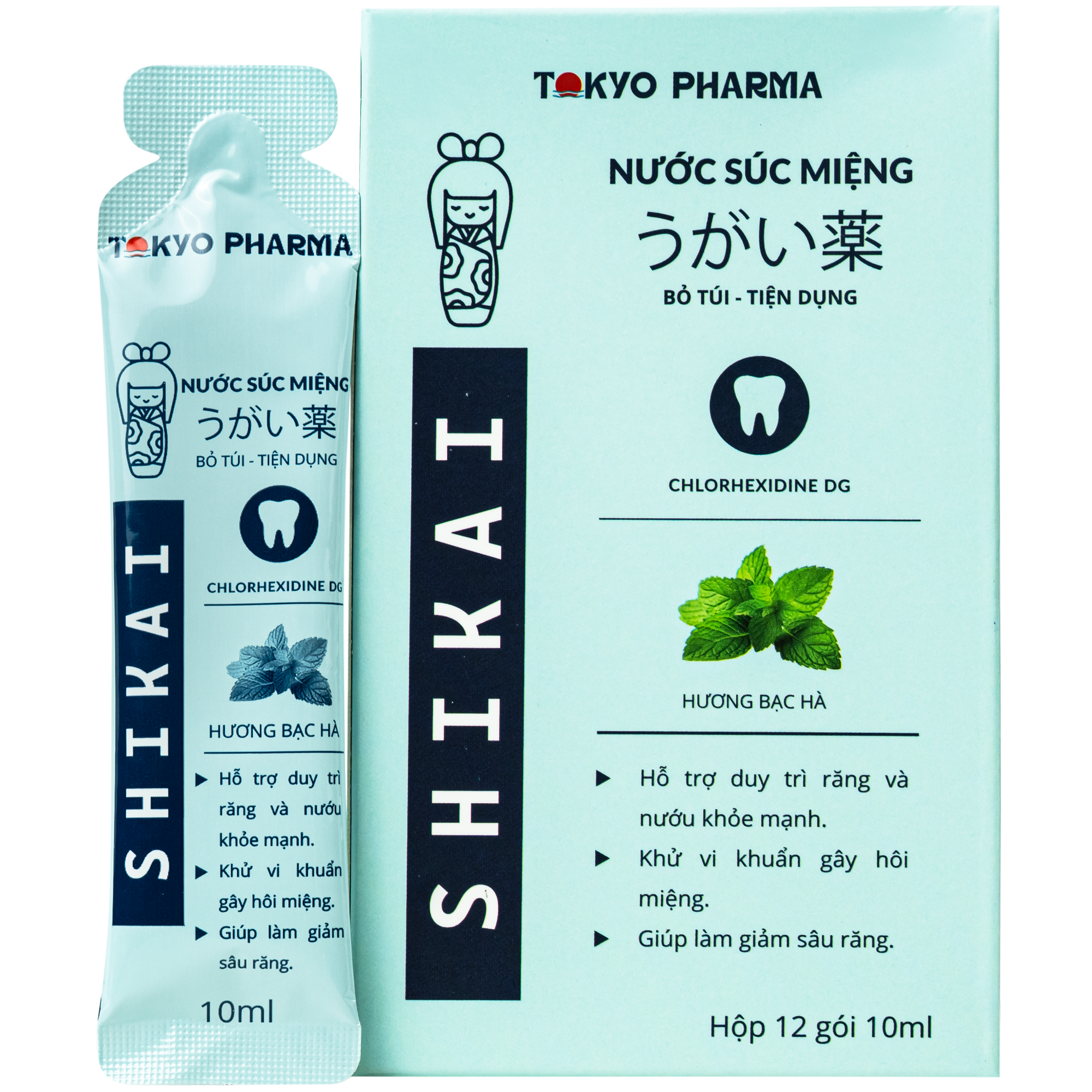 Hình ảnh Nước Súc Miệng Shikai Tokyo Pharma - Phòng Ngừa Virus, Vi Khuẩn,Hỗ Trợ Điều Trị Viêm Nướu, Viêm Lợi, Nha Chu (Hộp 12 gói)