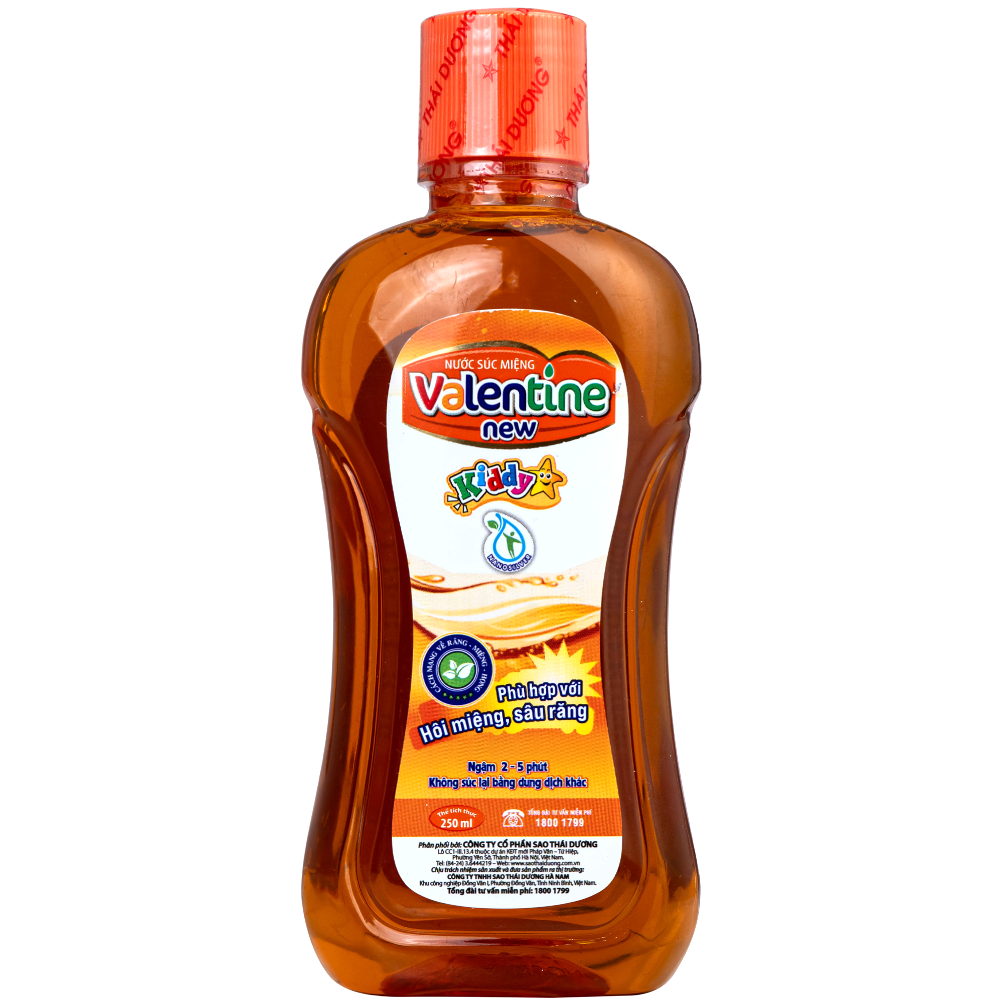 Hình ảnh Nước súc miệng trẻ em ngừa sâu răng Valentine Kiddy Thái Dương 250ml