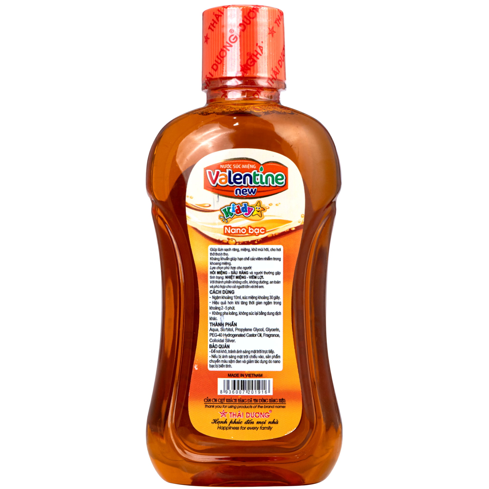 Hình ảnh Nước súc miệng trẻ em ngừa sâu răng Valentine Kiddy Thái Dương 250ml