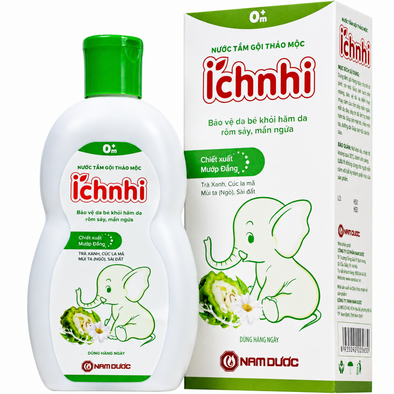 Hình ảnh Nước tắm gội thảo mộc Ích Nhi giúp làm sạch da, hỗ trợ giảm rôm sảy (230ml)
