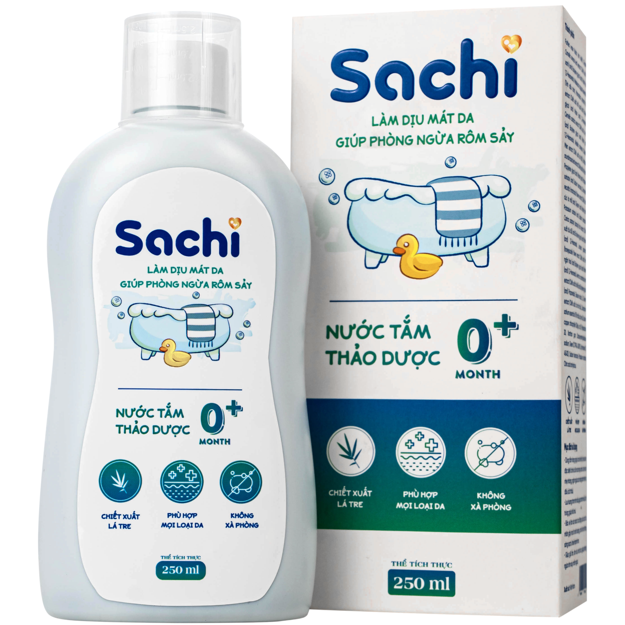 Hình ảnh Nước tắm gội thảo dược cho bé Sachi 250ml Làm dịu mát da và phòng ngừa rôm sảy