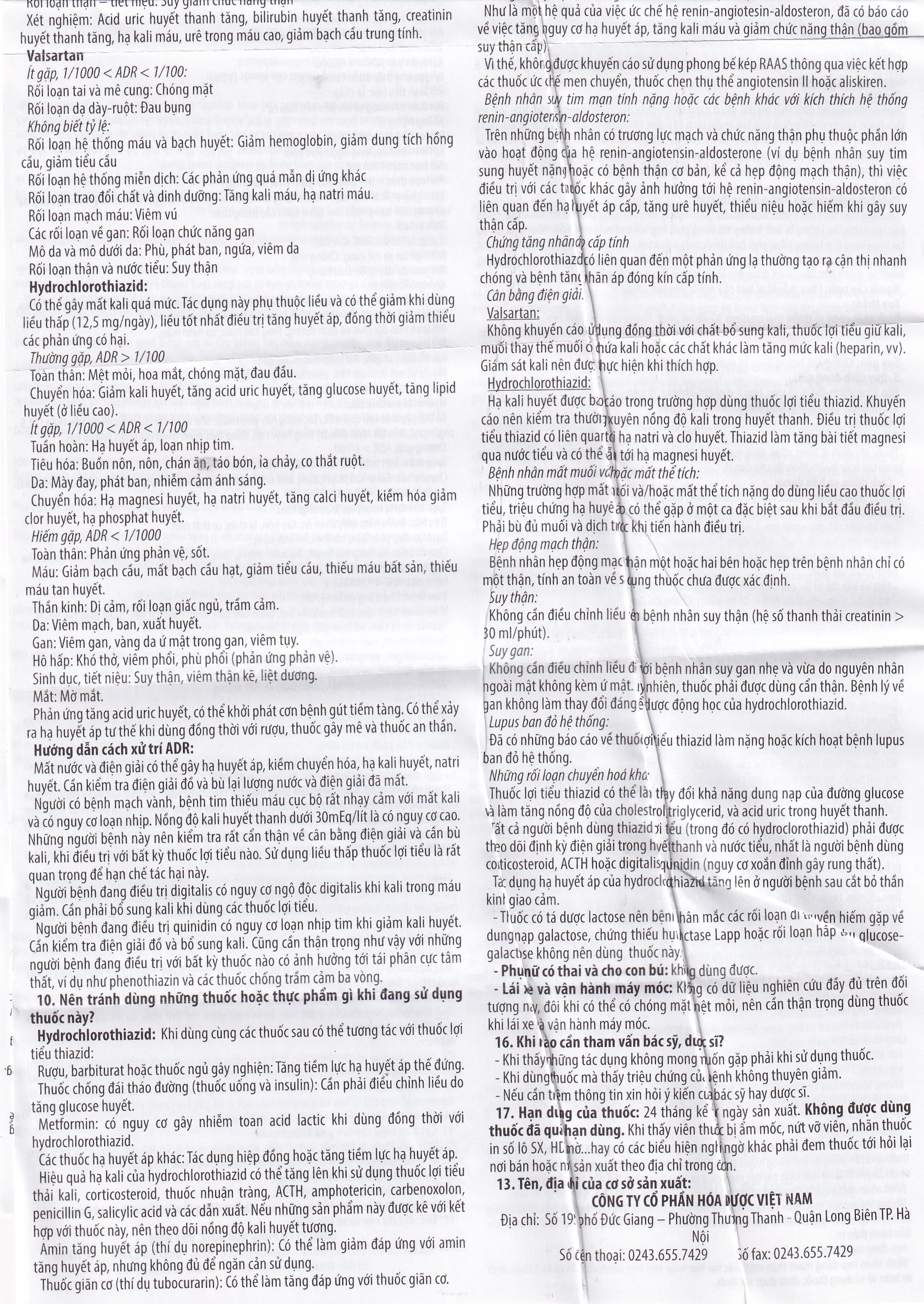 Hình ảnh Thuốc Ocedio 80/12,5 VCP điều trị cao huyết áp (5 vỉ x 10 viên)