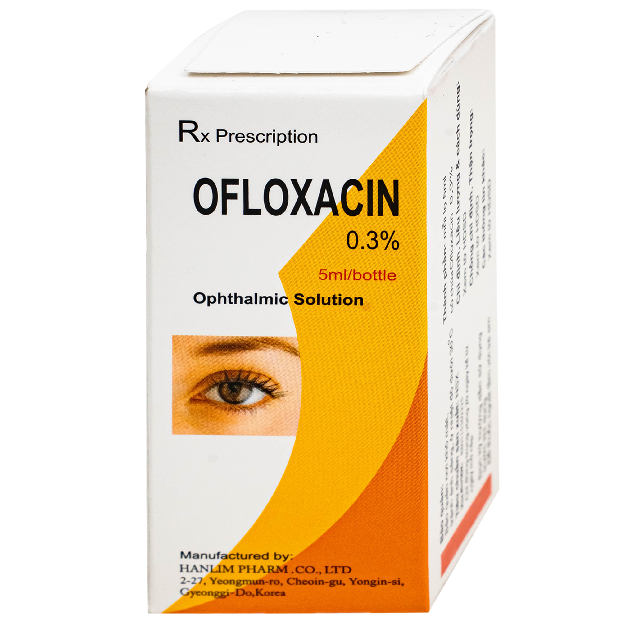 Hình ảnh Thuốc nhỏ mắt Ofloxacin 0.3% Hanlim điều trị viêm kết mạc, viêm giác mạc (5ml)
