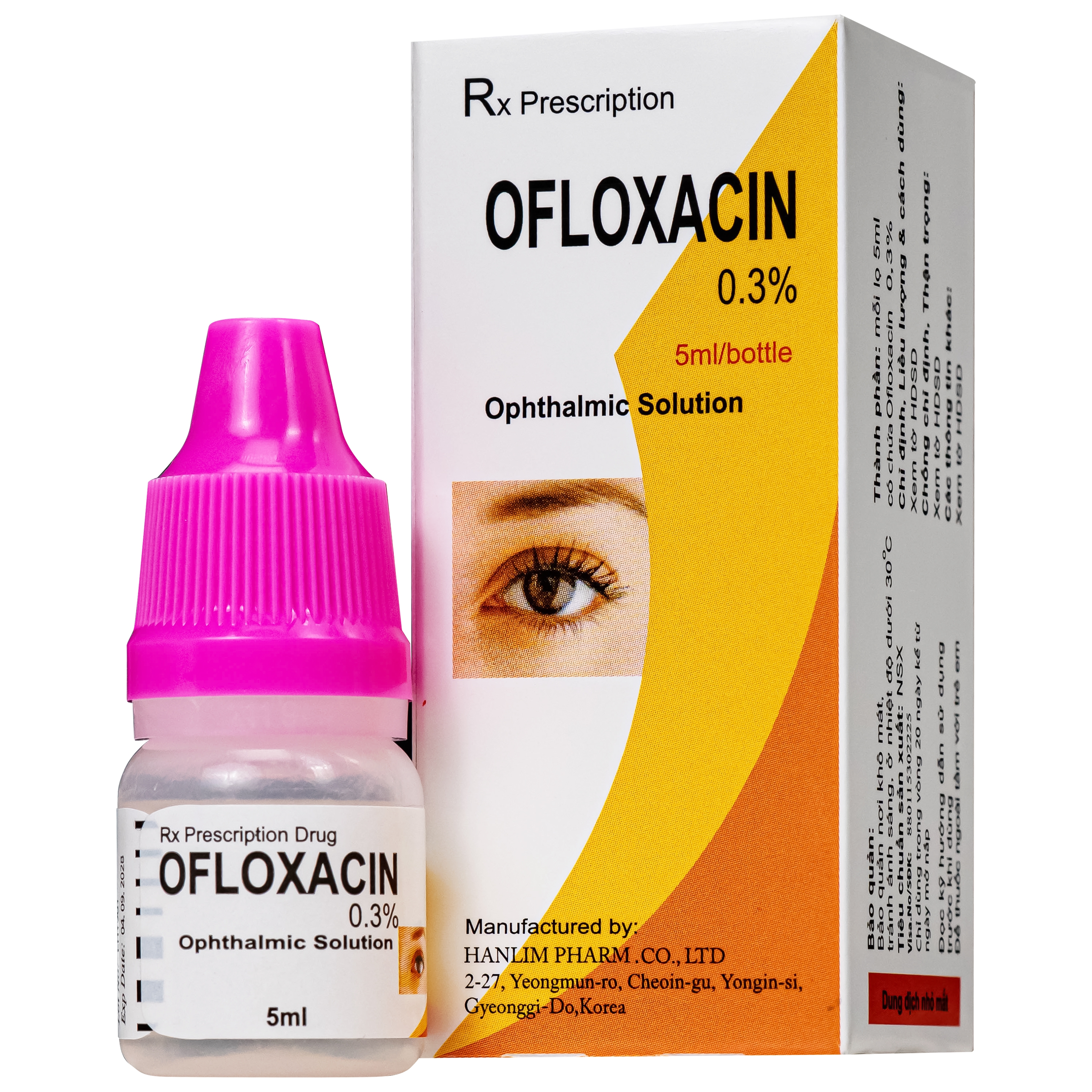 Hình ảnh Thuốc nhỏ mắt Ofloxacin 0.3% Hanlim điều trị viêm kết mạc, viêm giác mạc (5ml)