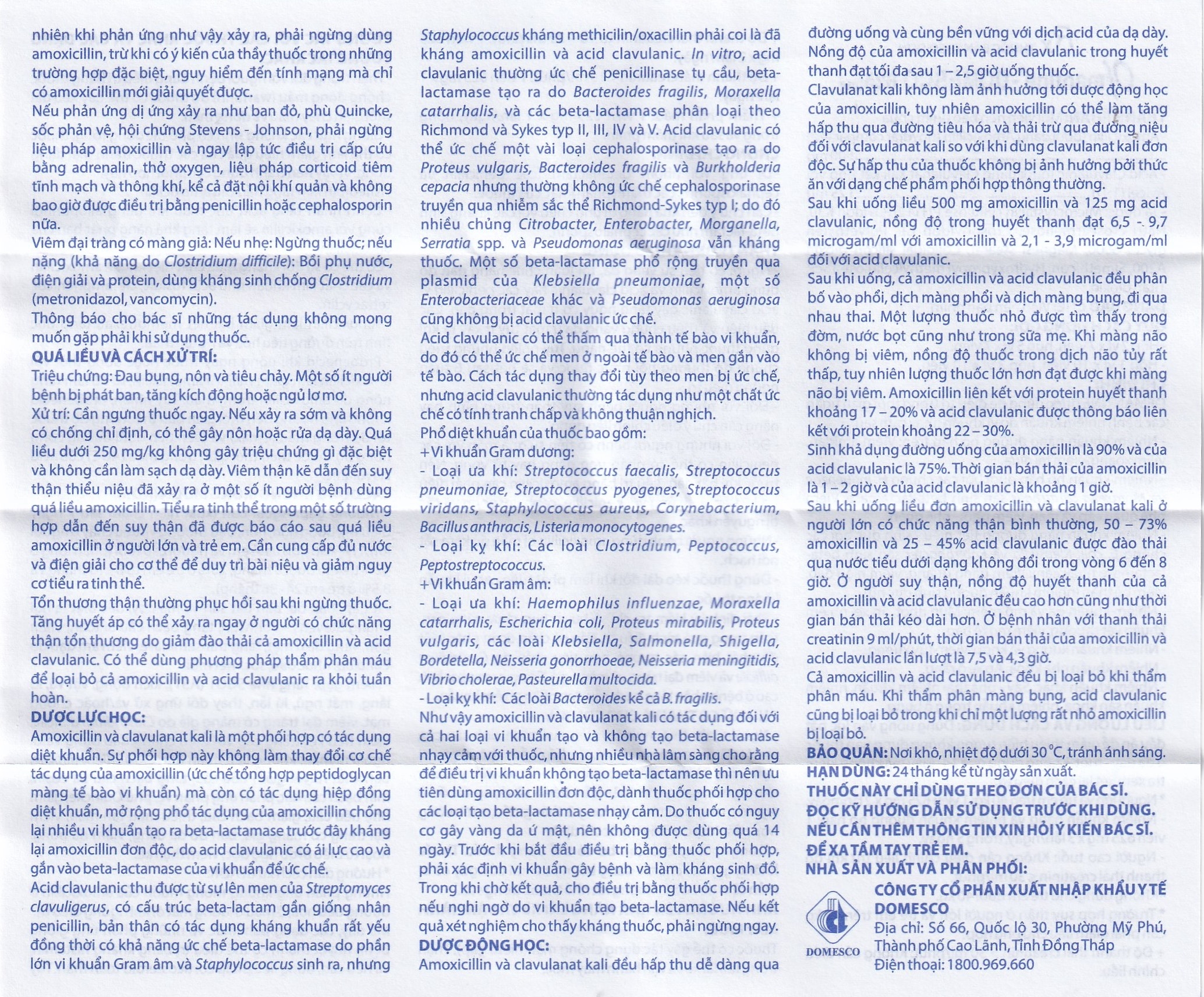 Hình ảnh Thuốc Ofmantine Domesco 625mg điều trị nhiễm khuẩn đường hô hấp, đường tiết niệu - sinh dục (2 vỉ x 7 viên)