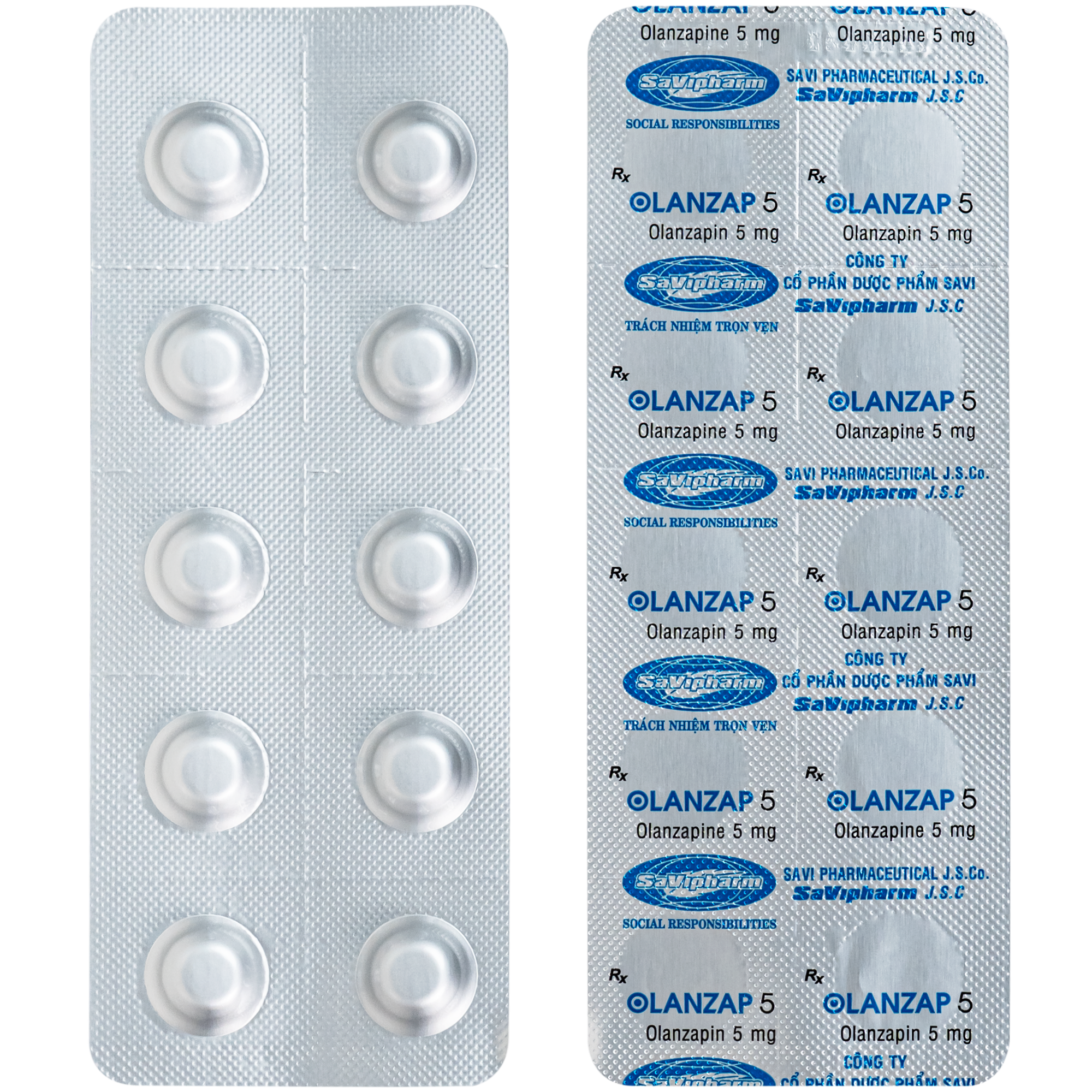 Hình ảnh Thuốc Olanzap 5mg Savi điều trị bệnh tâm thần phân liệt (3 vỉ x 10 viên)