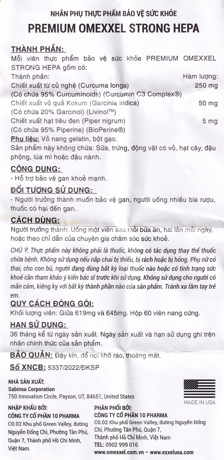 Hình ảnh Viên uống Premium Omexxel Strong Hepa hỗ trợ bảo vệ gan (60 viên)