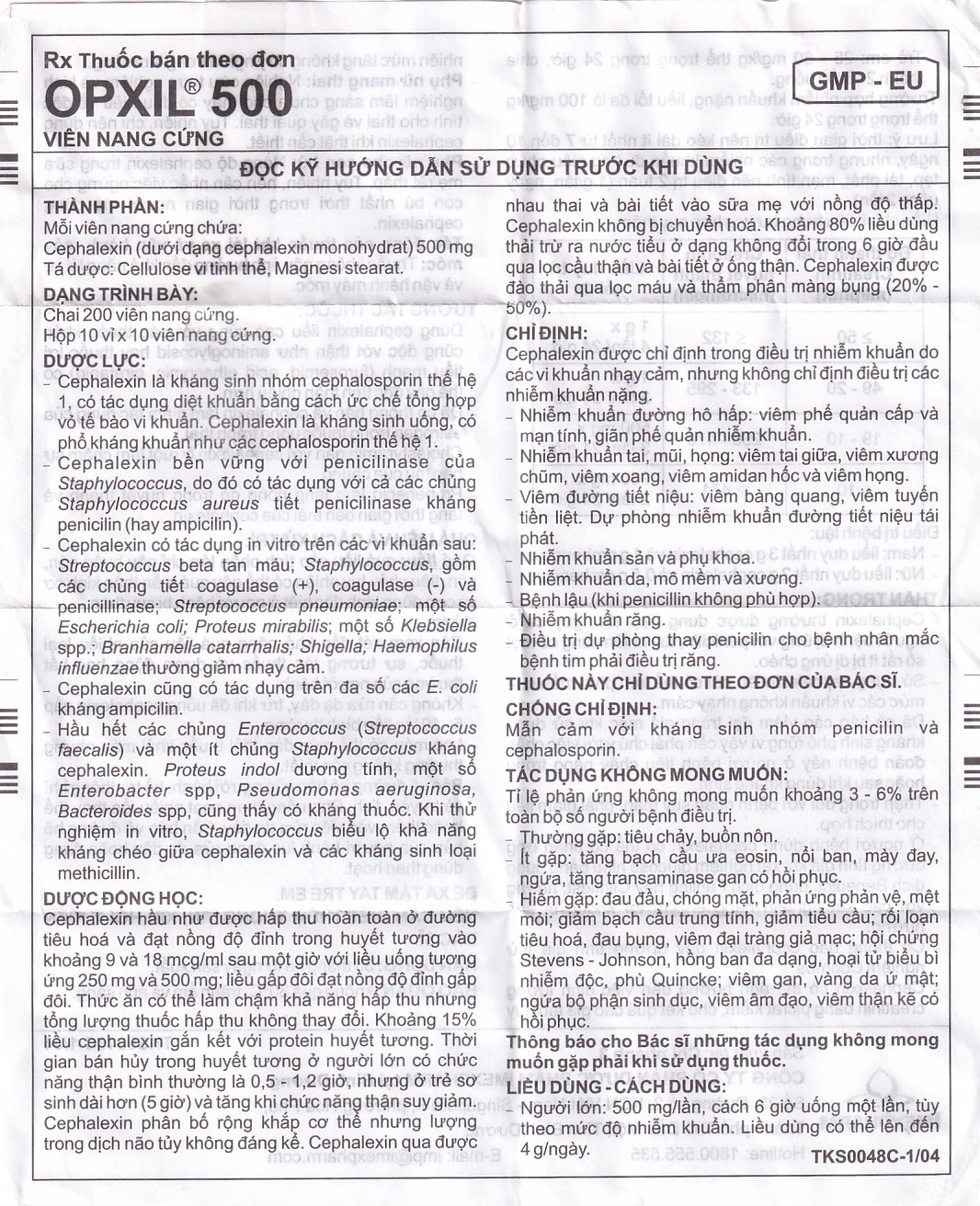 Hình ảnh Thuốc OPXIL 500 Imexpharm điều trị các tình trạng nhiễm khuẩn do các vi khuẩn nhạy cảm (200 viên)