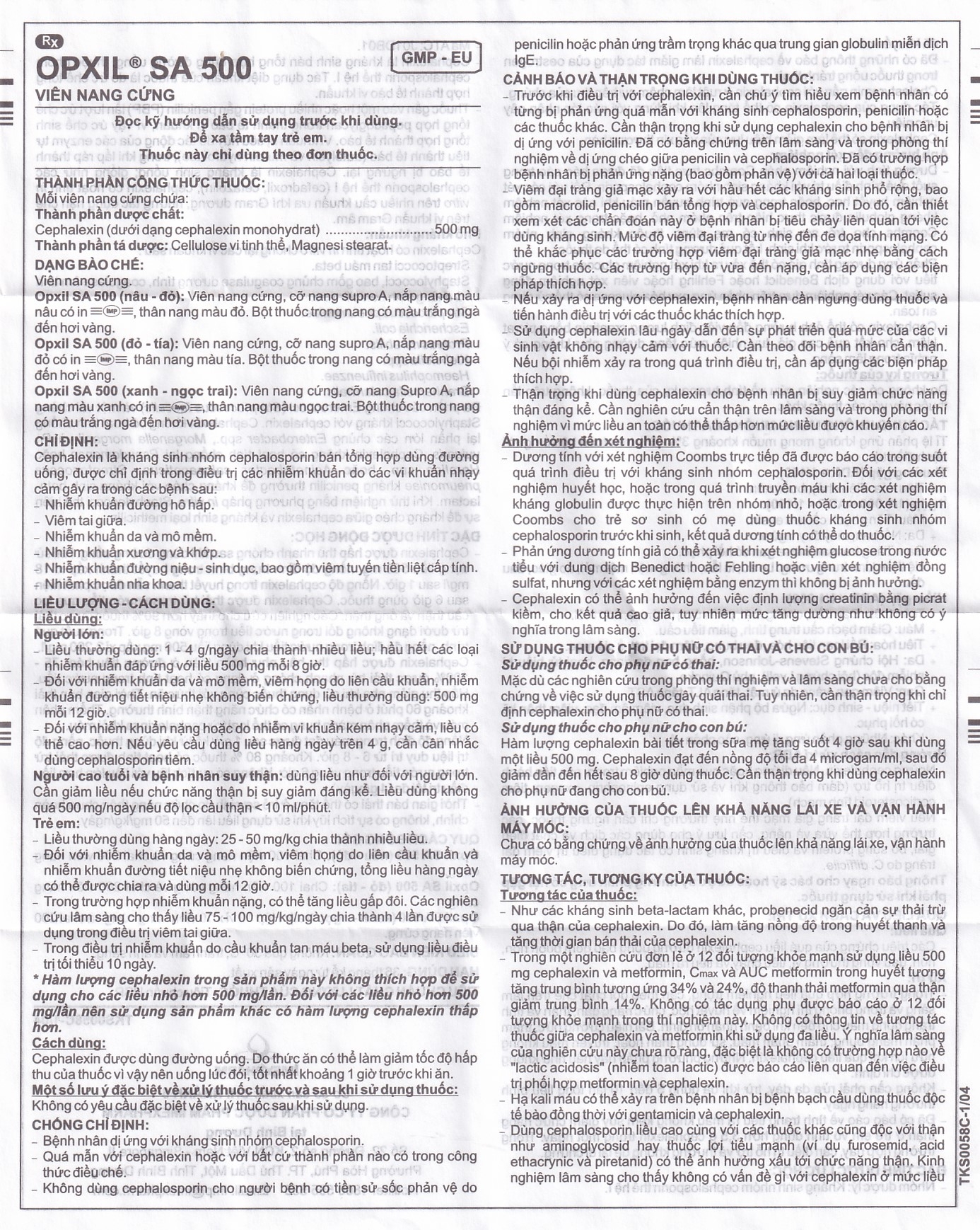 Hình ảnh Thuốc OPXIL SA 500 Imexpharm điều trị các nhiễm khuẩn do các vi khuẩn nhạy cảm (10 vỉ x 10 viên)