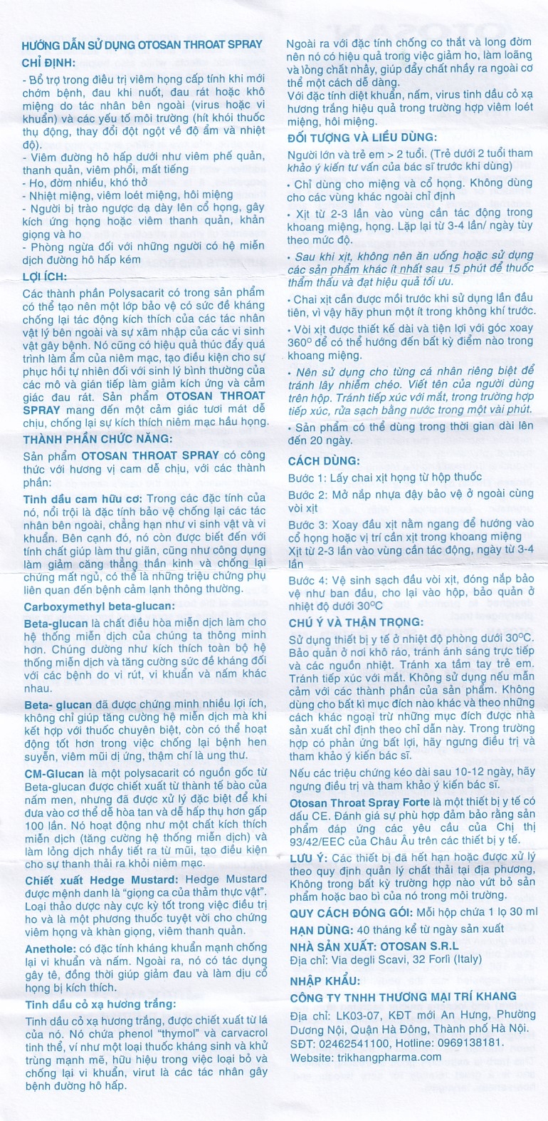 Hình ảnh Xịt họng Otosan Spray Forte hỗ trợ điều trị viêm họng cấp, viêm hô hấp, giảm đau rát họng (30ml)