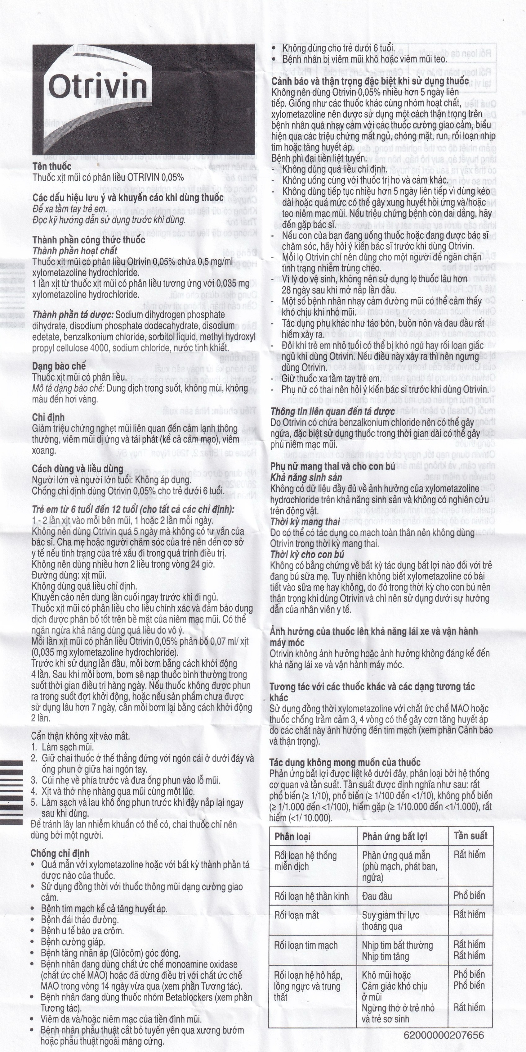 Hình ảnh Thuốc xịt mũi Otrivin 0.05% GSK giảm triệu chứng nghẹt mũi, viêm mũi dị ứng (10ml)