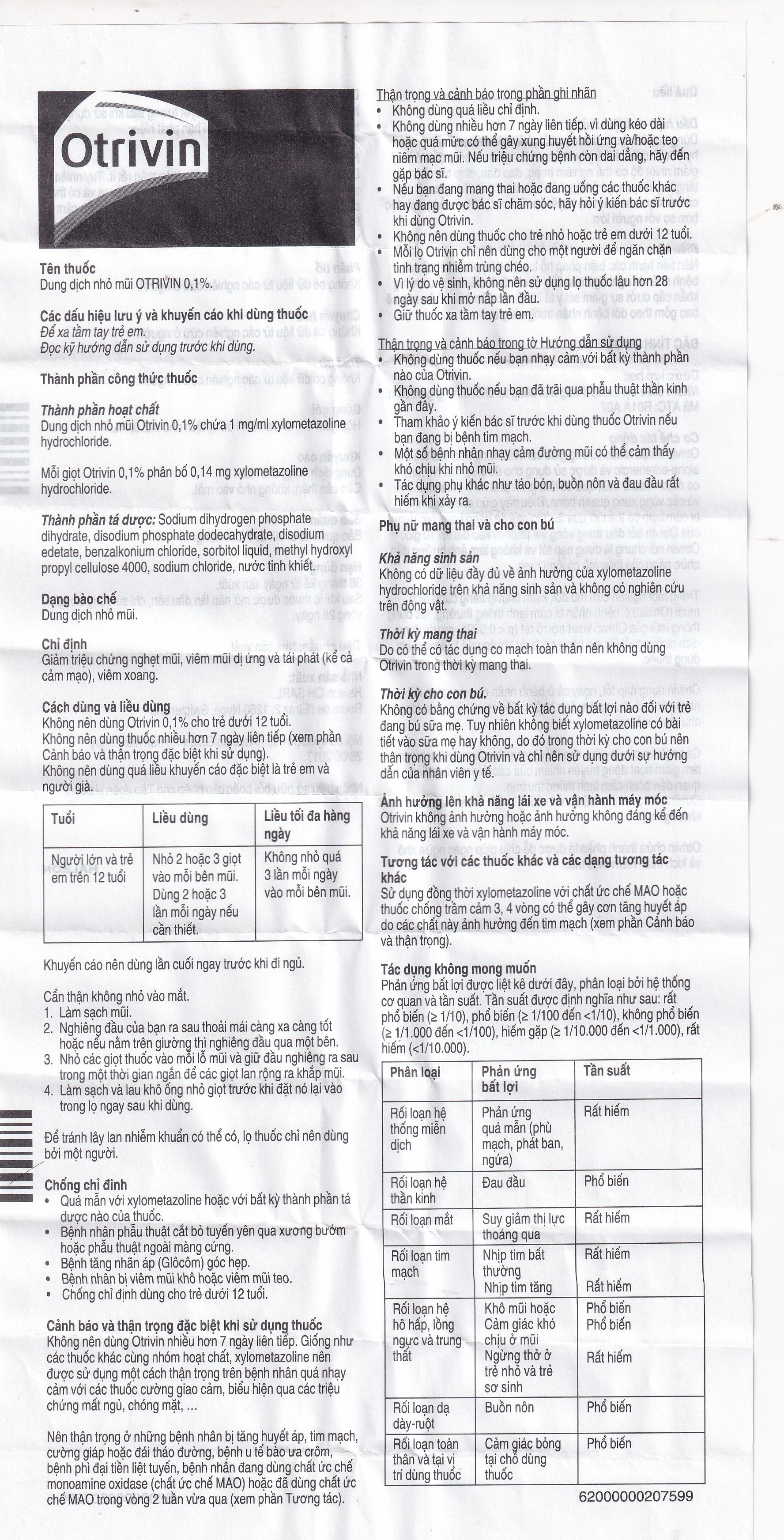 Hình ảnh Thuốc nhỏ mũi Otrivin 0.1% GSK điều trị nghẹt mũi, sung huyết mũi họng (10ml)