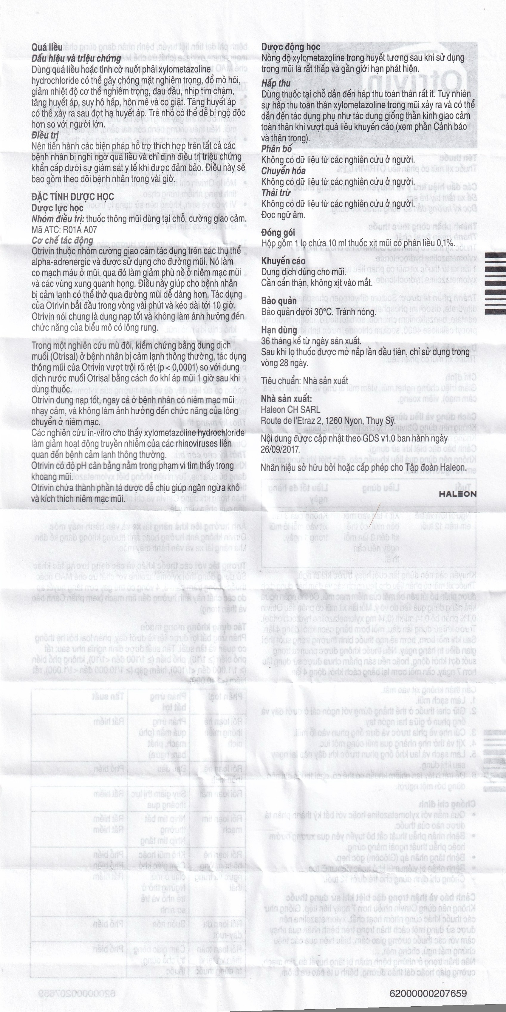 Hình ảnh Thuốc xịt mũi Otrivin 0.1% GSK điều trị nghẹt mũi, sung huyết mũi (10ml) 