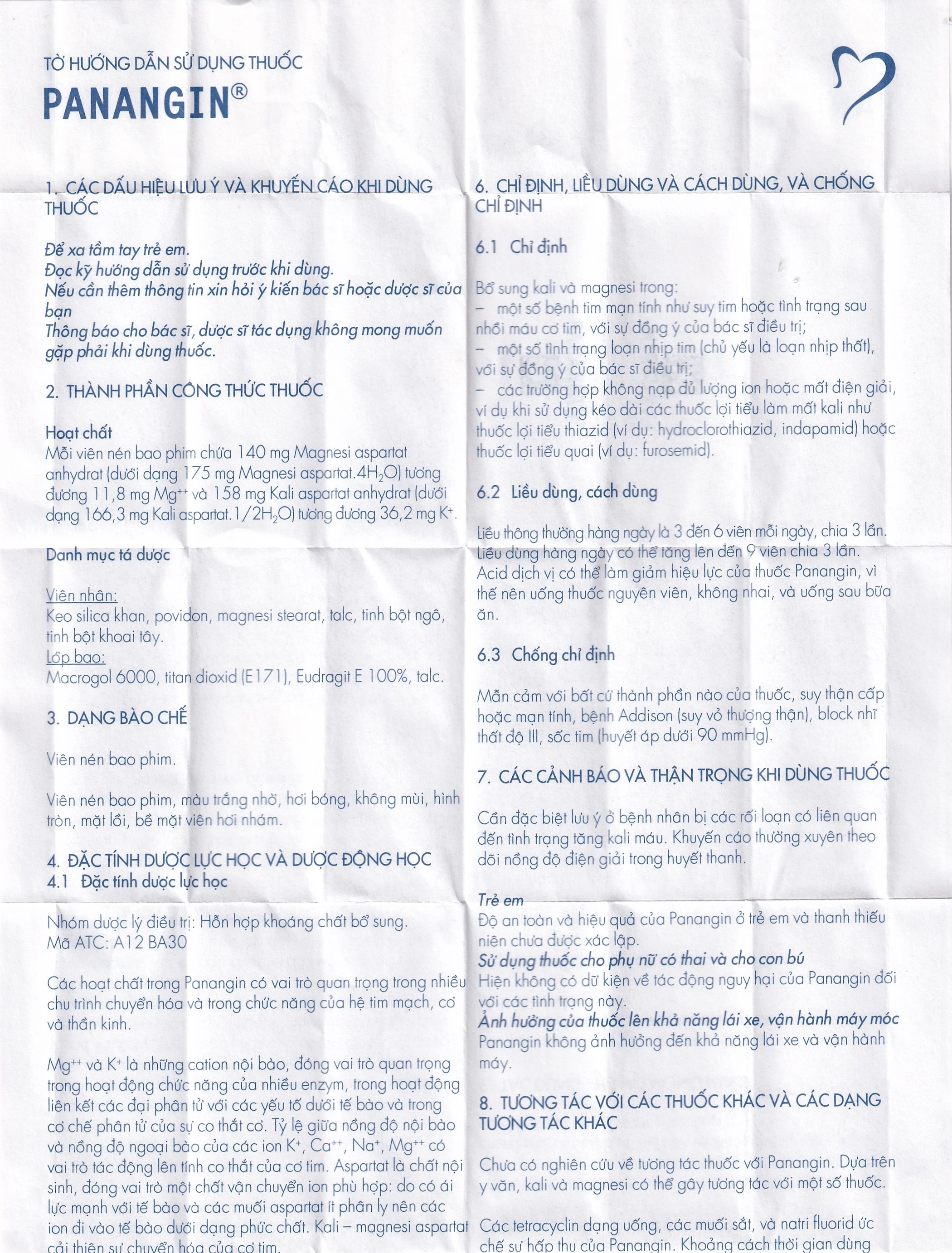 Hình ảnh Viên nén Panangin Gedeon bổ sung kali, magnesi dùng trong suy tim (50 viên)