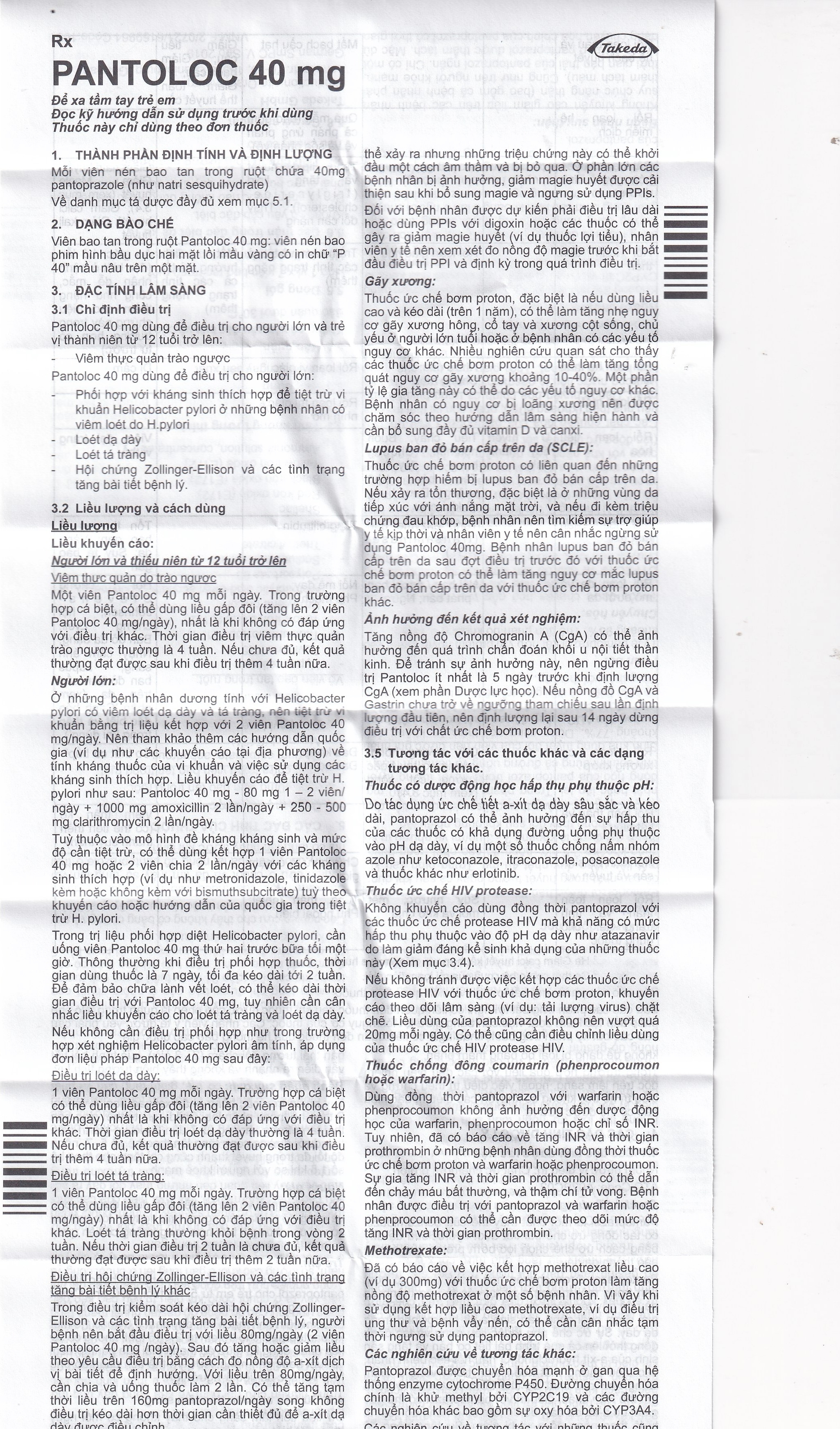 Hình ảnh Viên nén Pantoloc 40mg Takeda điều trị viêm thực quản trào ngược (1 vỉ x 7 viên) 