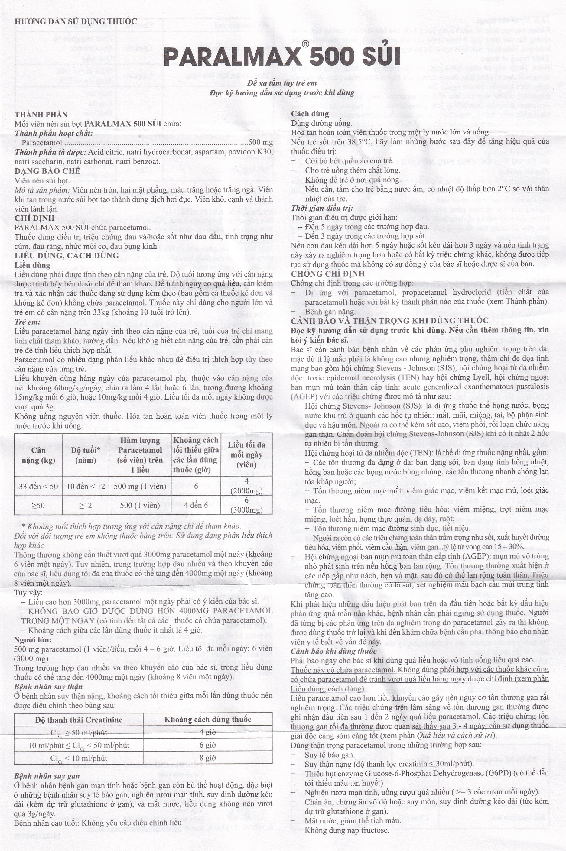Hình ảnh Viên sủi Effer-Paralmax 500 Boston giảm các chứng đau nhẹ đến vừa, đau đầu, đau răng (5 vỉ x 4 viên)