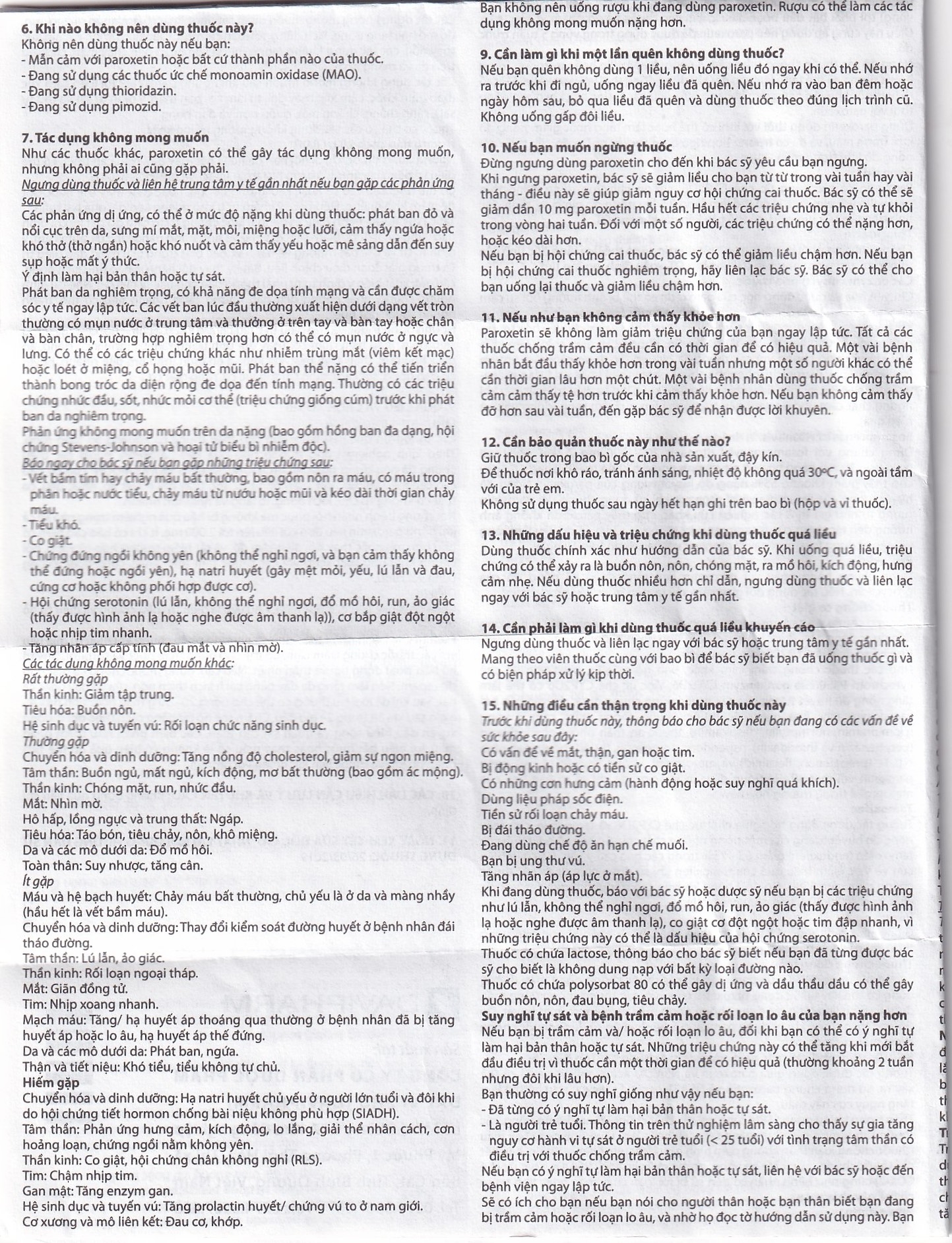 Hình ảnh Viên nén Parokey 20mg DaViPharm điều trị trầm cảm, rối loạn ám ảnh cưỡng bức (3 vỉ x 10 viên) 