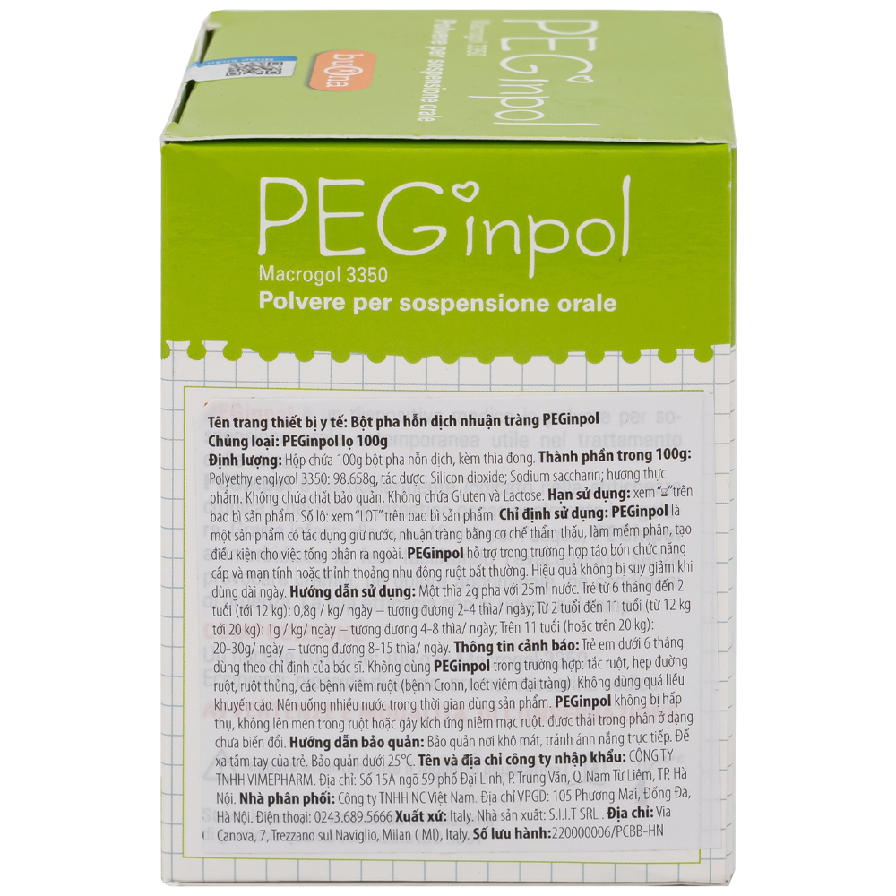 Hình ảnh Bột nhuận tràng PEGinpol Buona cải thiện tình trạng táo bón cho trẻ (100g)