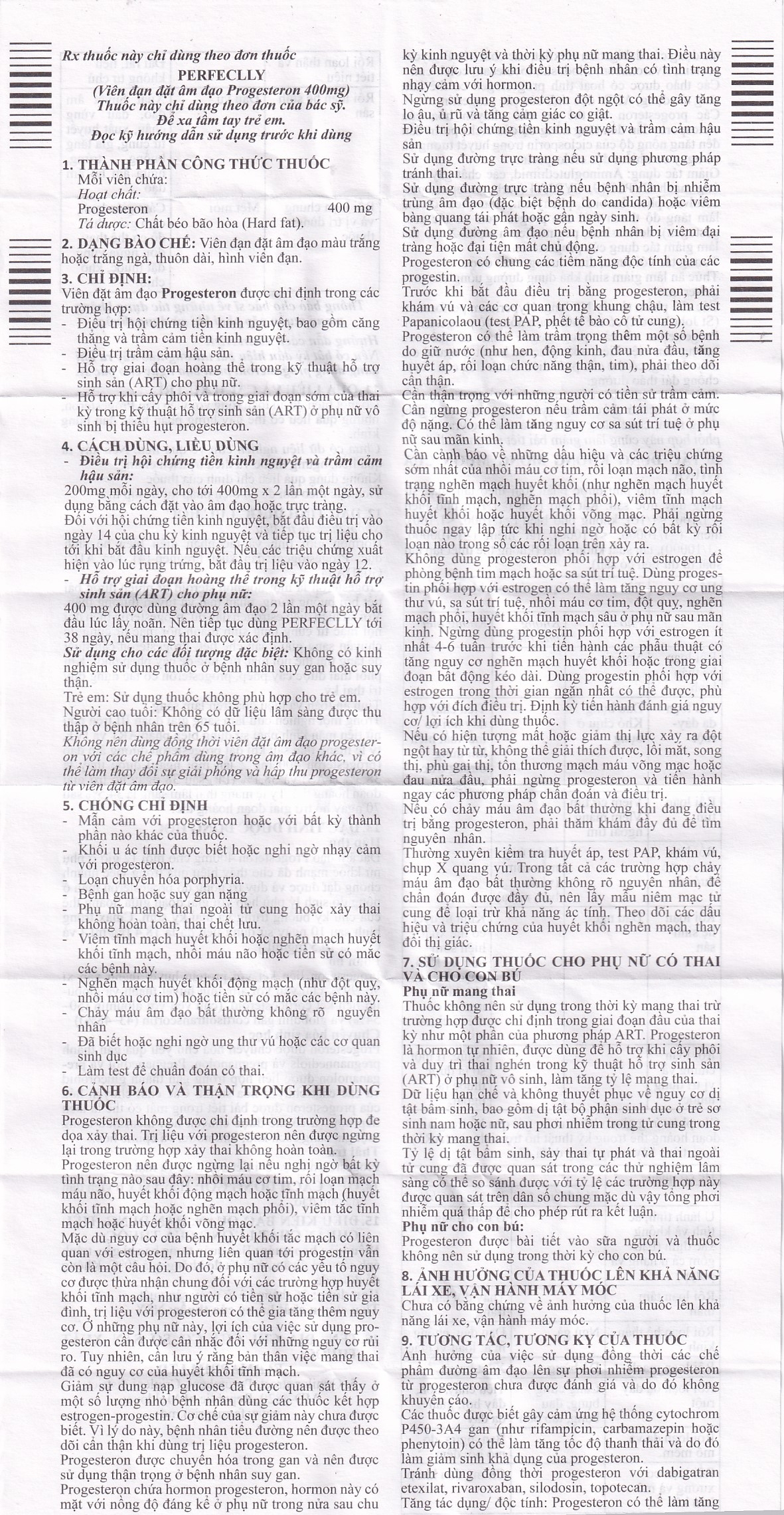 Hình ảnh Viên đặt âm đạo Perfeclly 400mg Farmaprim điều trị hội chứng tiền kinh nguyệt (2 vỉ x 6 viên)