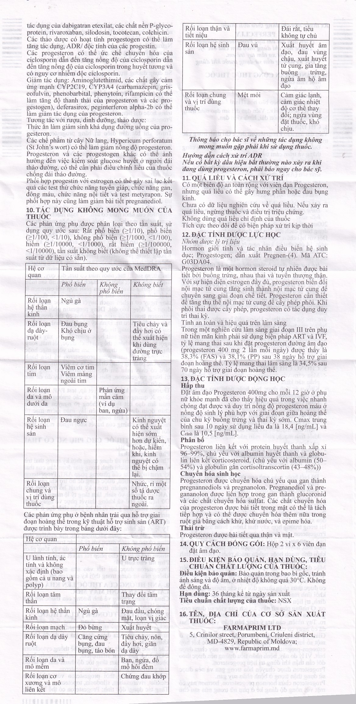 Hình ảnh Viên đặt âm đạo Perfeclly 400mg Farmaprim điều trị hội chứng tiền kinh nguyệt (2 vỉ x 6 viên)