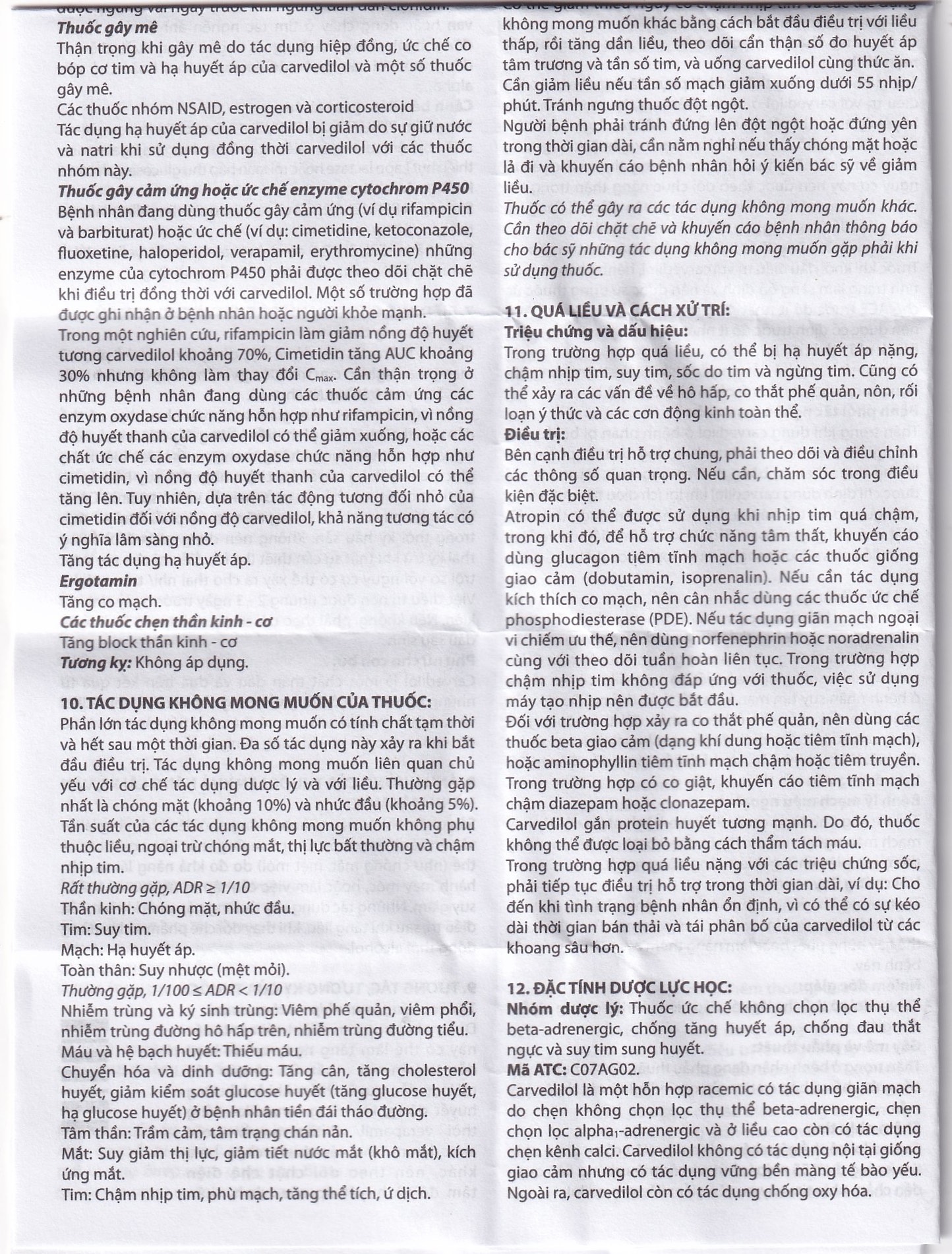 Hình ảnh Viên nén Peruzi-6,25 DaViPharm chống tăng huyết áp, chống đau thắt ngực (3 vỉ x 10 viên)