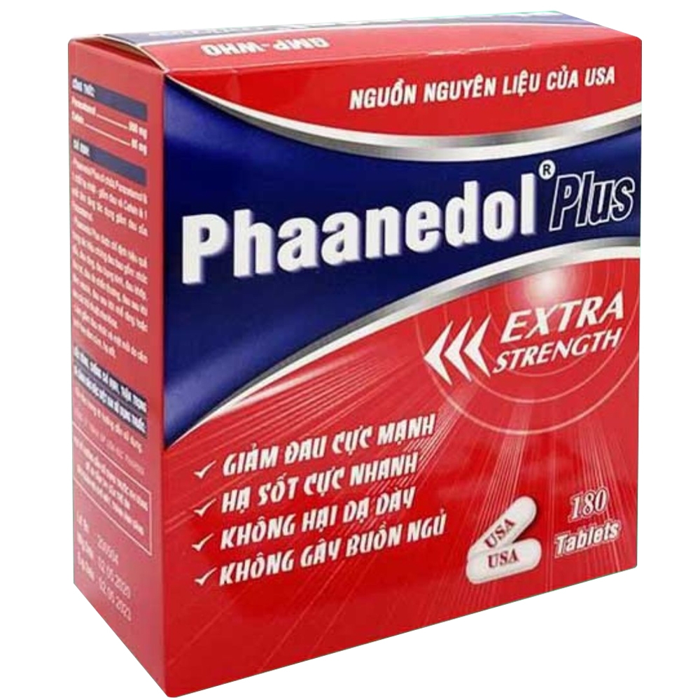 Hình ảnh Viên nén Phaanedol Plus Extra Strengh Usa - Nic Pharma giảm các chứng đau từ nhẹ đến vừa, hạ sốt (180 viên)
