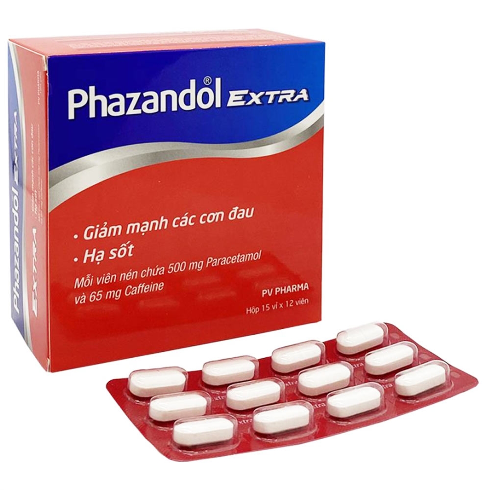 Hình ảnh Thuốc Phazandol Extra Phúc Vinh hỗ trợ giảm đau và hạ sốt (15 vỉ x 12 viên)