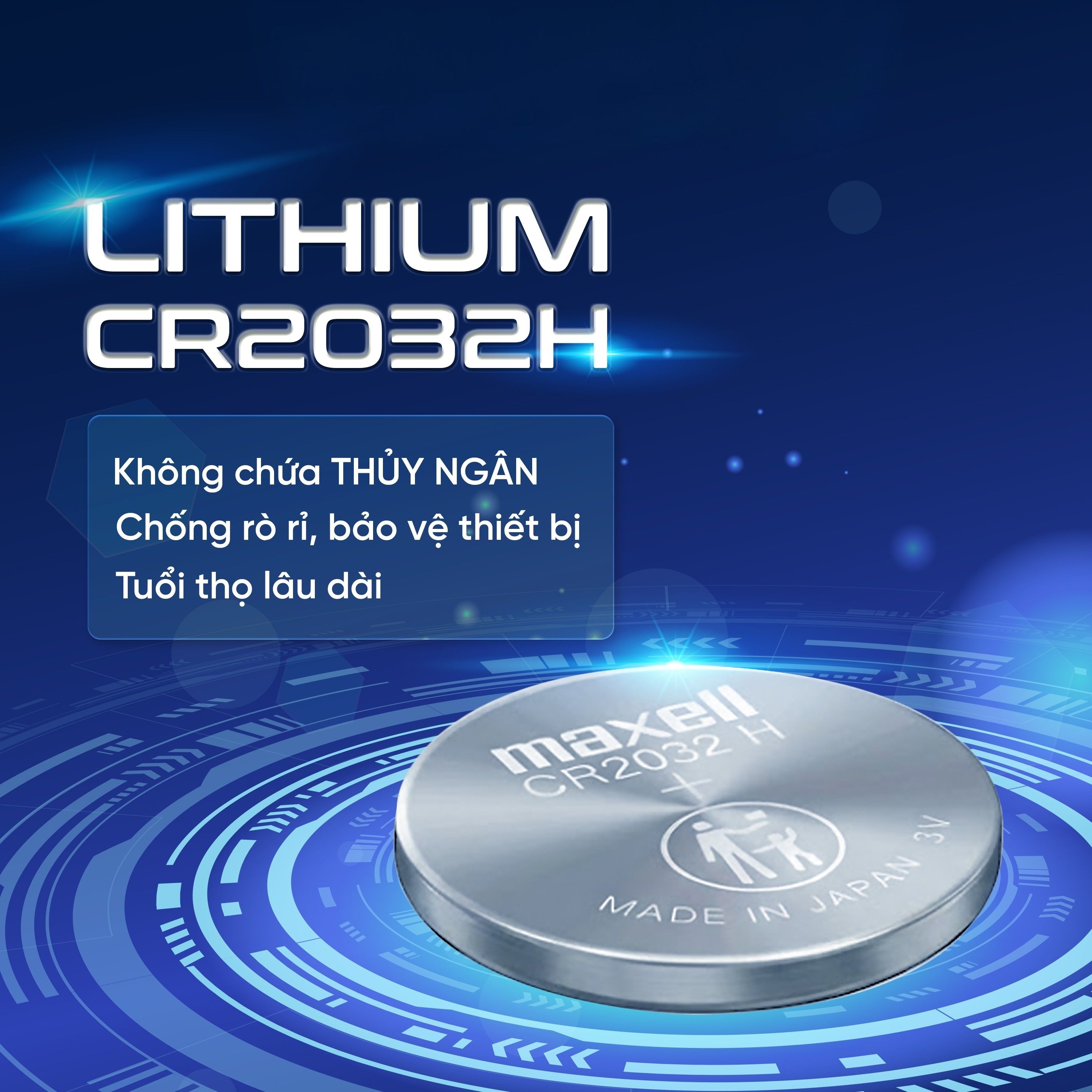 Hình ảnh Pin Maxell lithium CR2032 (20 vỉ x 5 viên) dùng cho các thiết bị điện tử