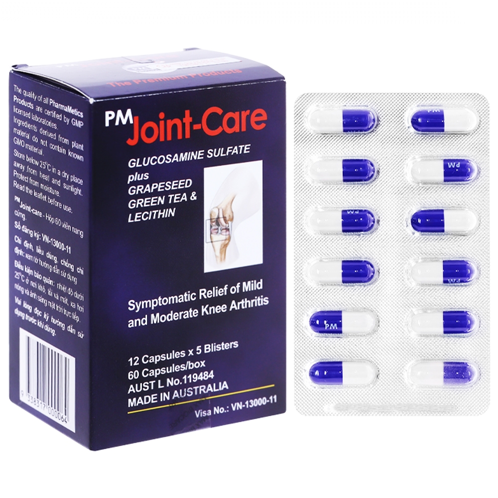 Hình ảnh Thuốc PM Joint-Care giảm triệu chứng viêm khớp gối nhẹ và trung bình (5 vỉ x 12 viên)
