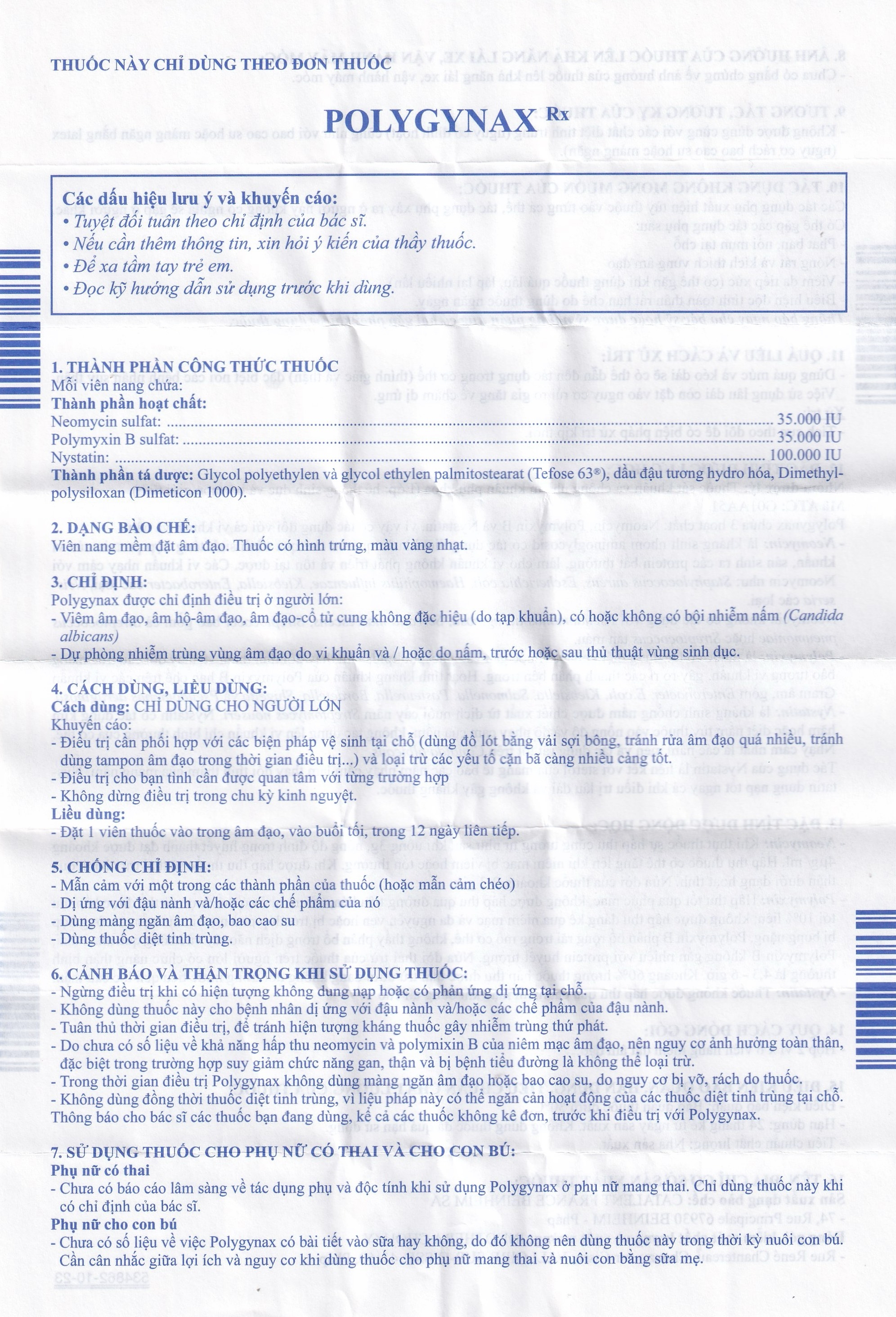 Hình ảnh Viên đặt âm đạo Polygynax Innothera Chouzy điều trị viêm âm đạo, âm hộ - âm đạo (2 vỉ x 6 viên)