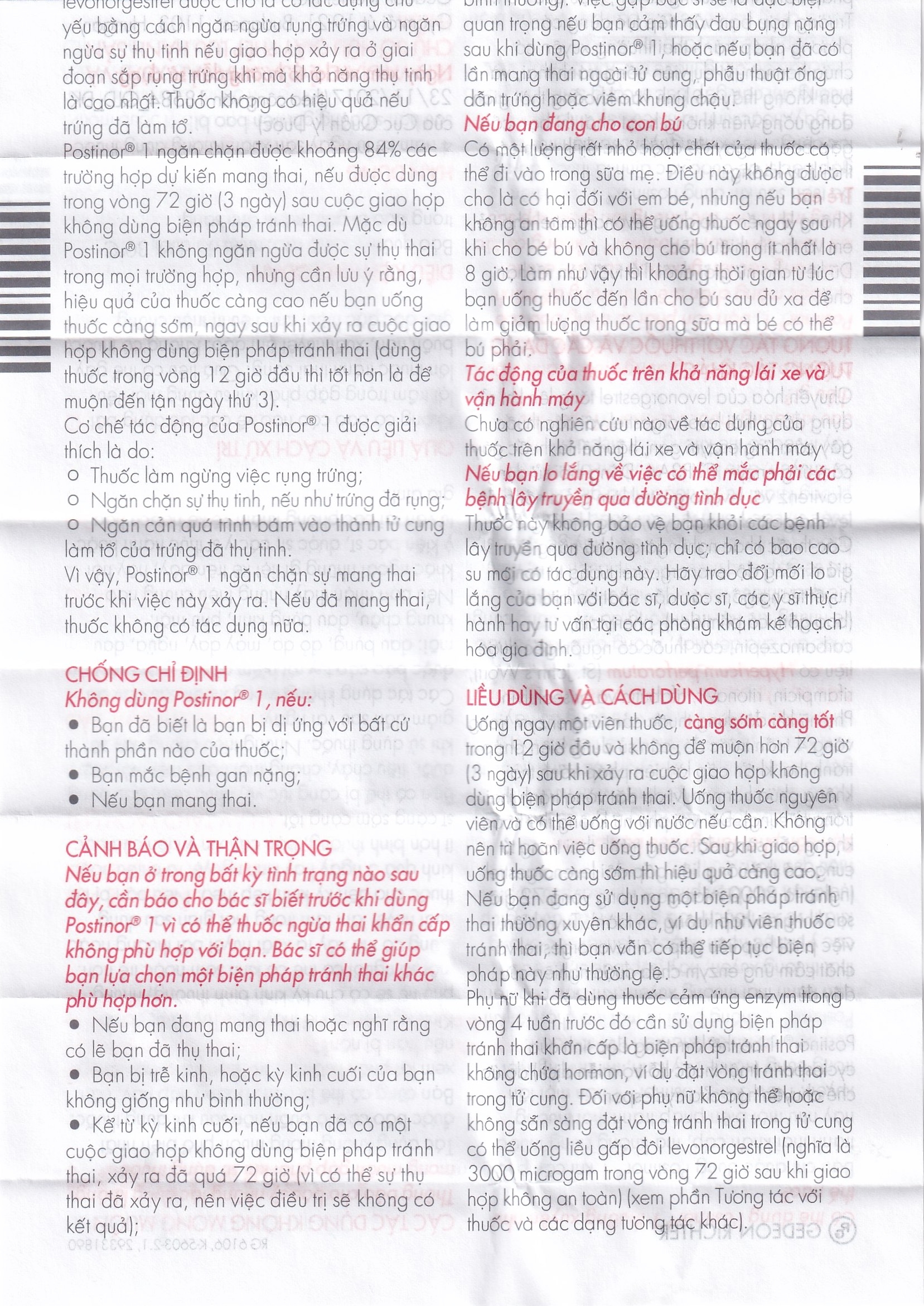 Hình ảnh Thuốc Postinor 1 Gedeon dùng tránh thai khẩn cấp trong vòng 72 giờ sau giao hợp (1 viên)