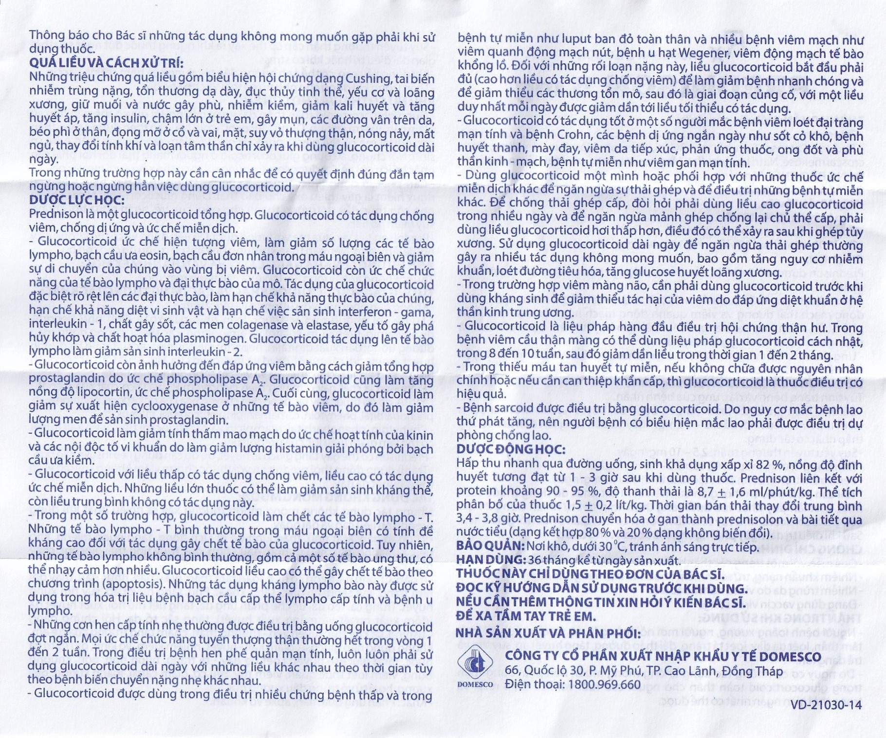 Hình ảnh Thuốc Prednison 5mg Domesco điều trị viêm khớp dạng thấp (10 vỉ x 10 viên)
