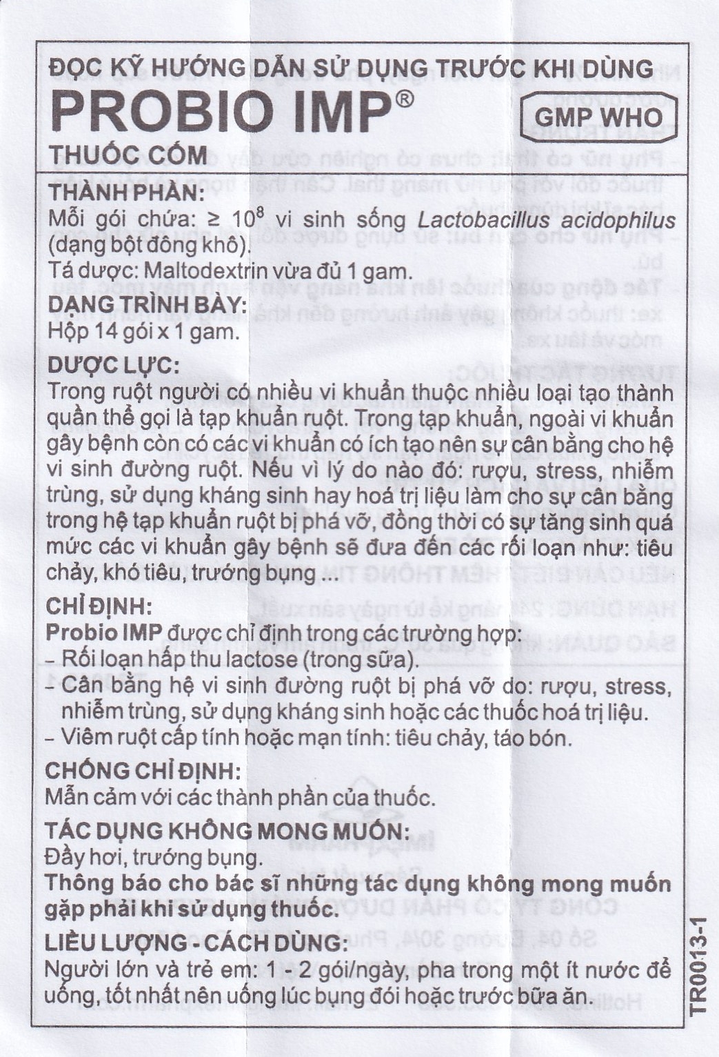 Hình ảnh Thuốc cốm Probio IMP bổ sung vi khuẩn có ích ở ruột (14 gói x 1g)