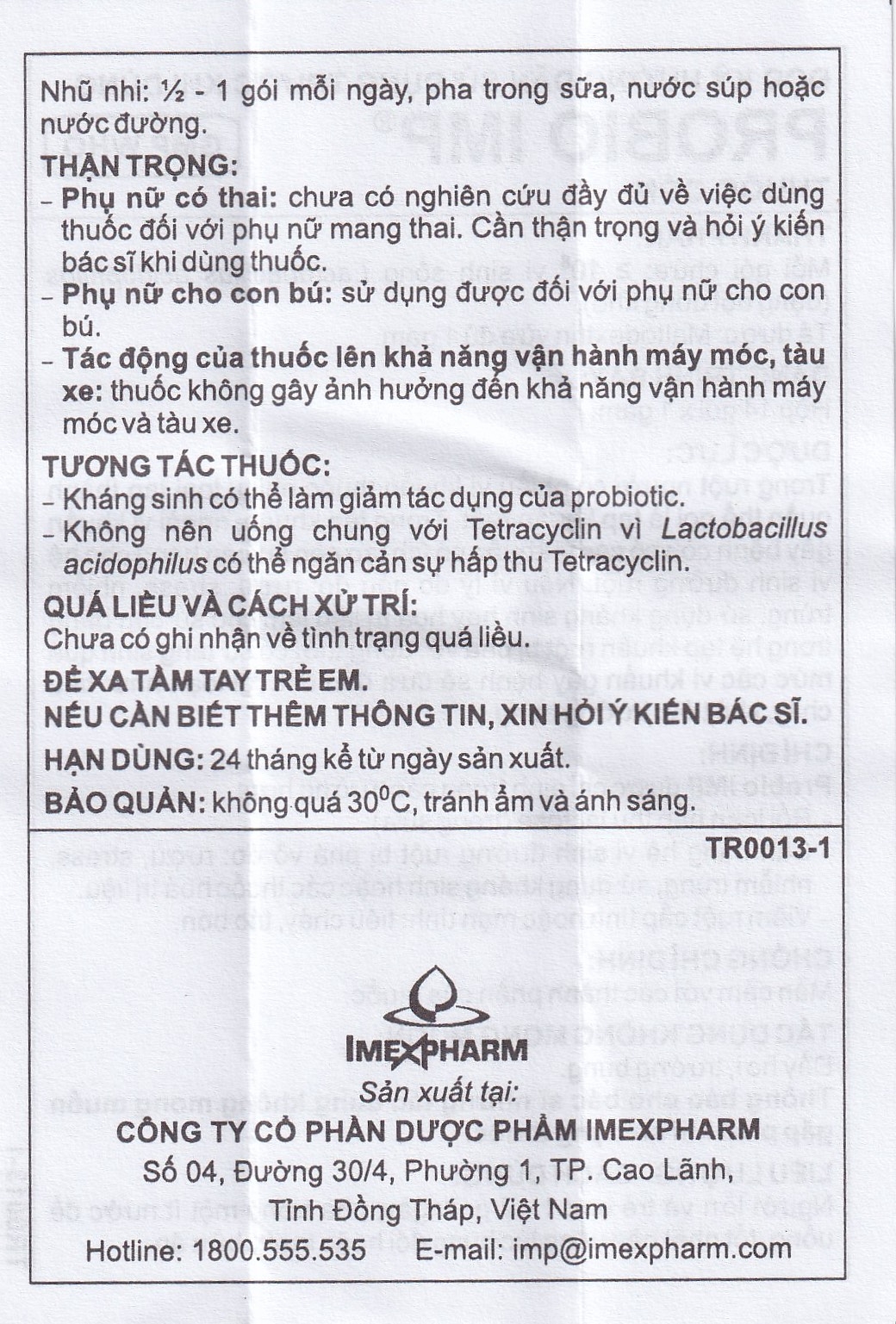 Hình ảnh Thuốc cốm Probio IMP bổ sung vi khuẩn có ích ở ruột (14 gói x 1g)