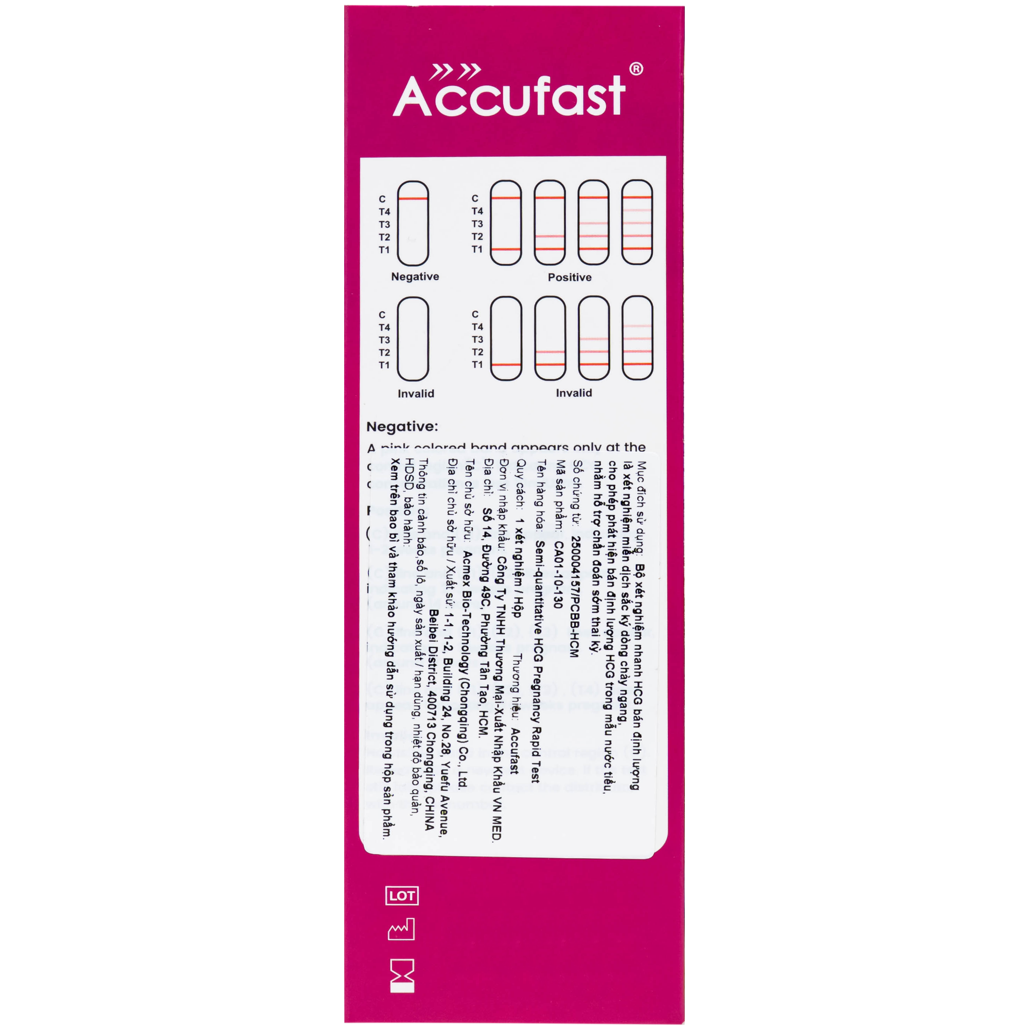 Hình ảnh Que thử thai hcg giúp xác định tuần tuổi thai kỳ Accufast (1 kít)