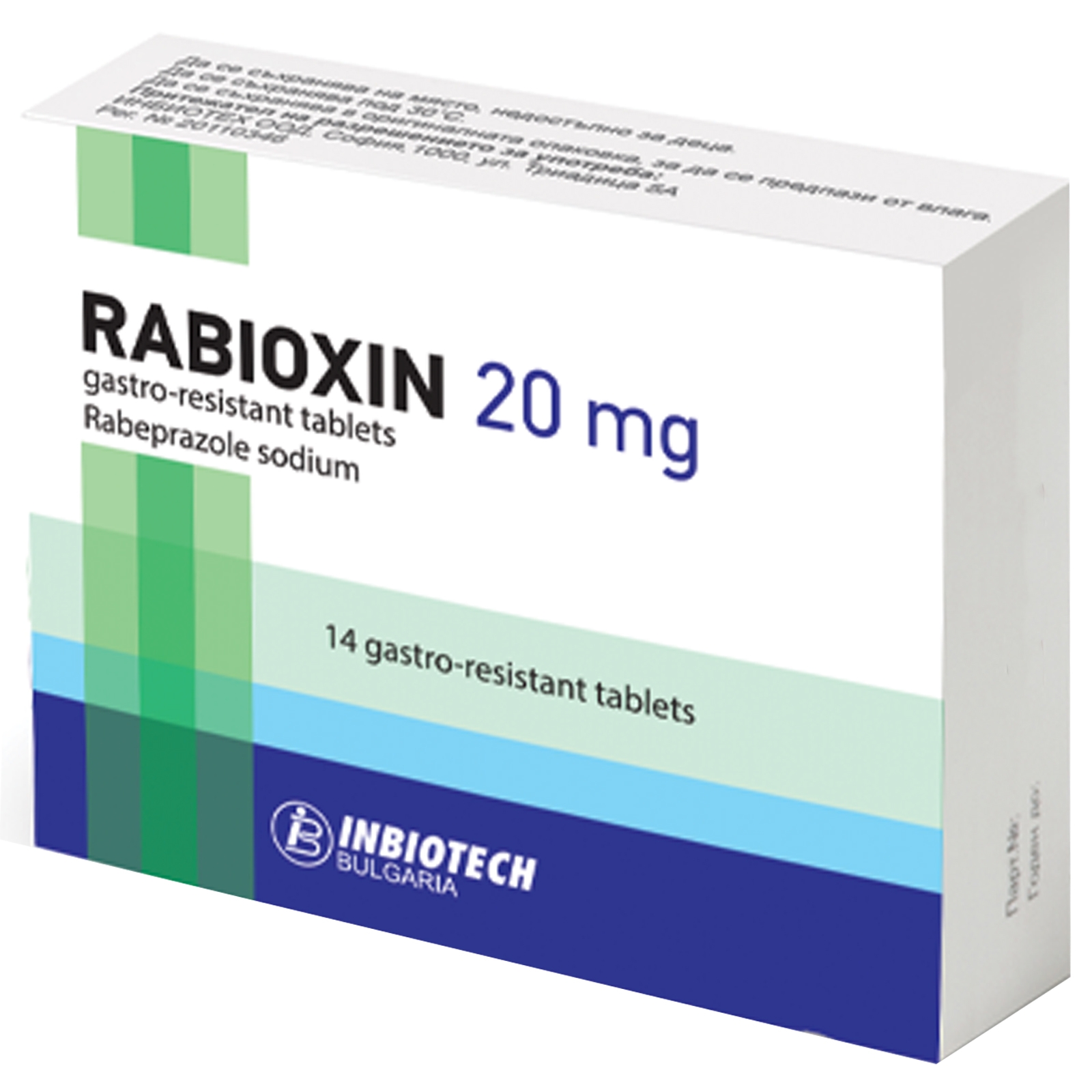 Hình ảnh Thuốc Rabioxin 20mg Inbiotech điều trị loét tá tràng và loét dạ dày lành tính (1 vỉ x 14 viên)