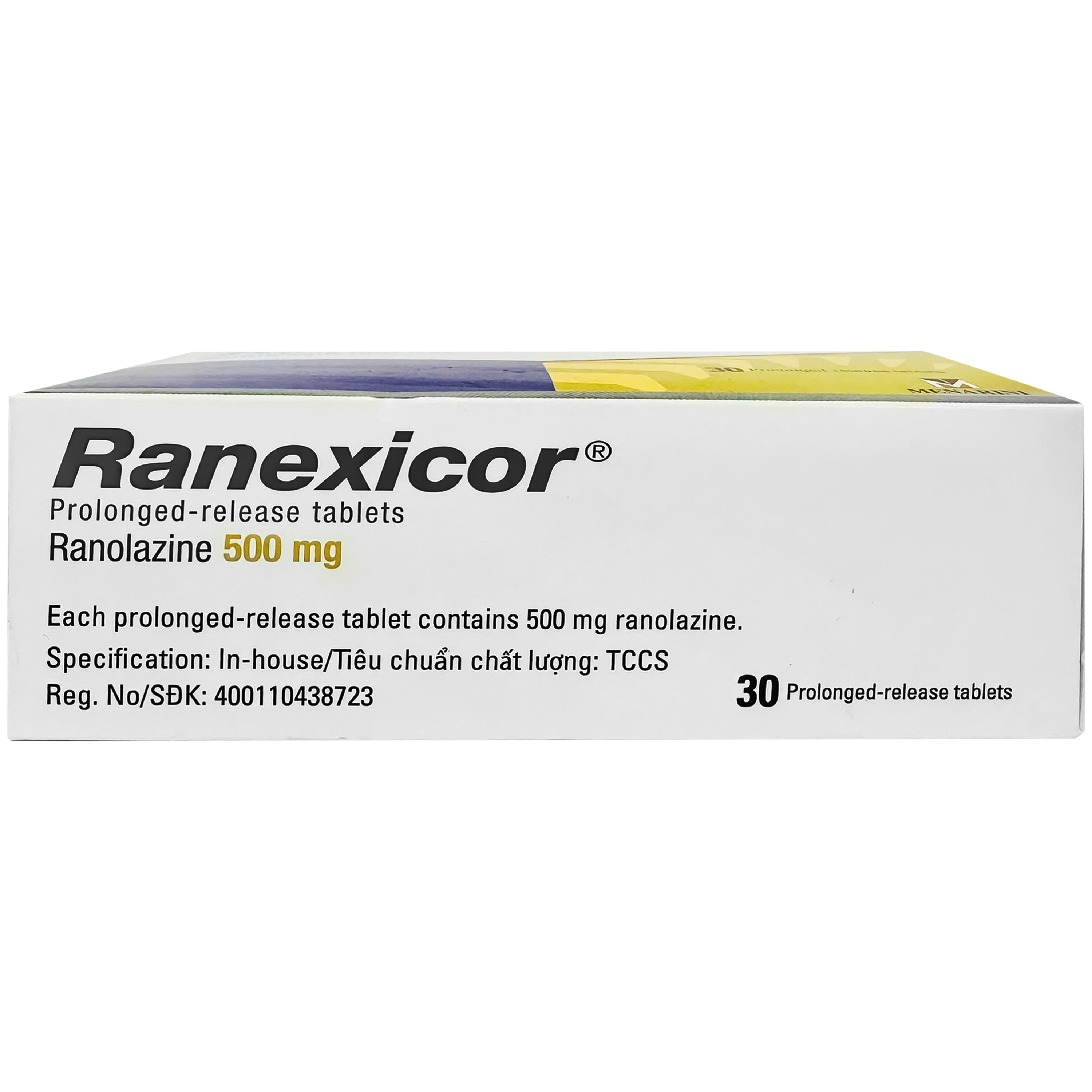 Hình ảnh Thuốc Ranexicor 500mg Menarini điều trị đau thắt ngực mãn tính (2 vỉ 15 viên)