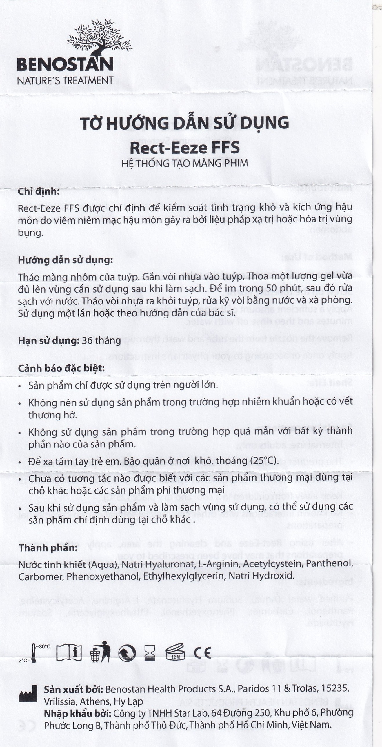 Hình ảnh Kem bôi hậu môn Benostan 30ml giảm khô và kích ứng niêm mạc hậu môn