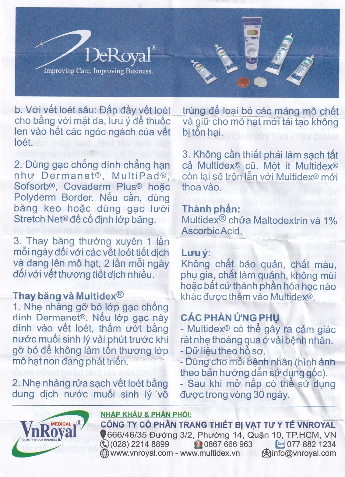 Hình ảnh Bột Multidex 45g DeRoyal hỗ trợ điều trị viêm nhiễm da, làm lành các vết loét mãn tính
