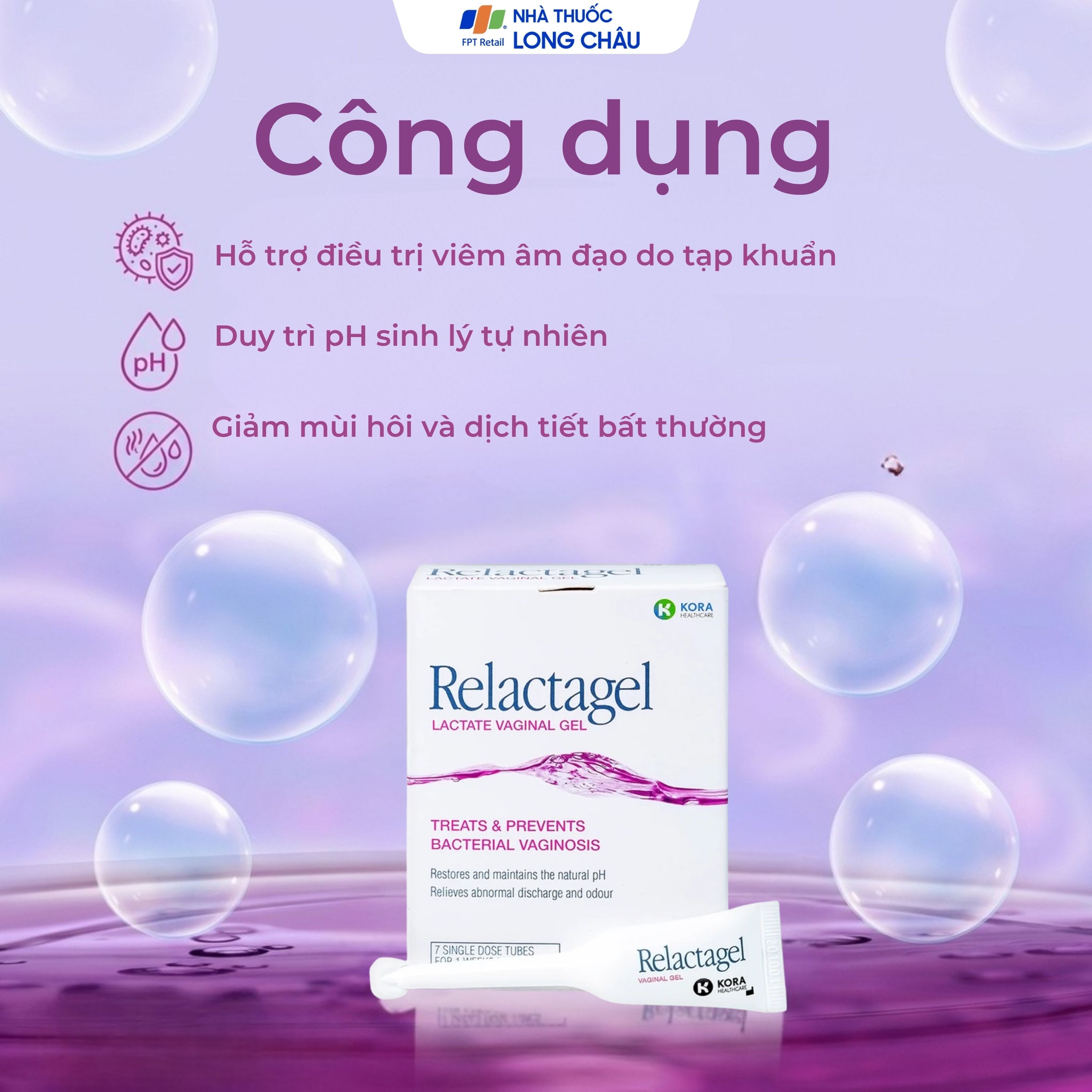Hình ảnh Gel phụ khoa Relactagel Lactate Vaginal (7 tuýp x 5ml) hỗ trợ điều trị viêm phụ khoa, phòng ngừa tái phát viêm âm đạo