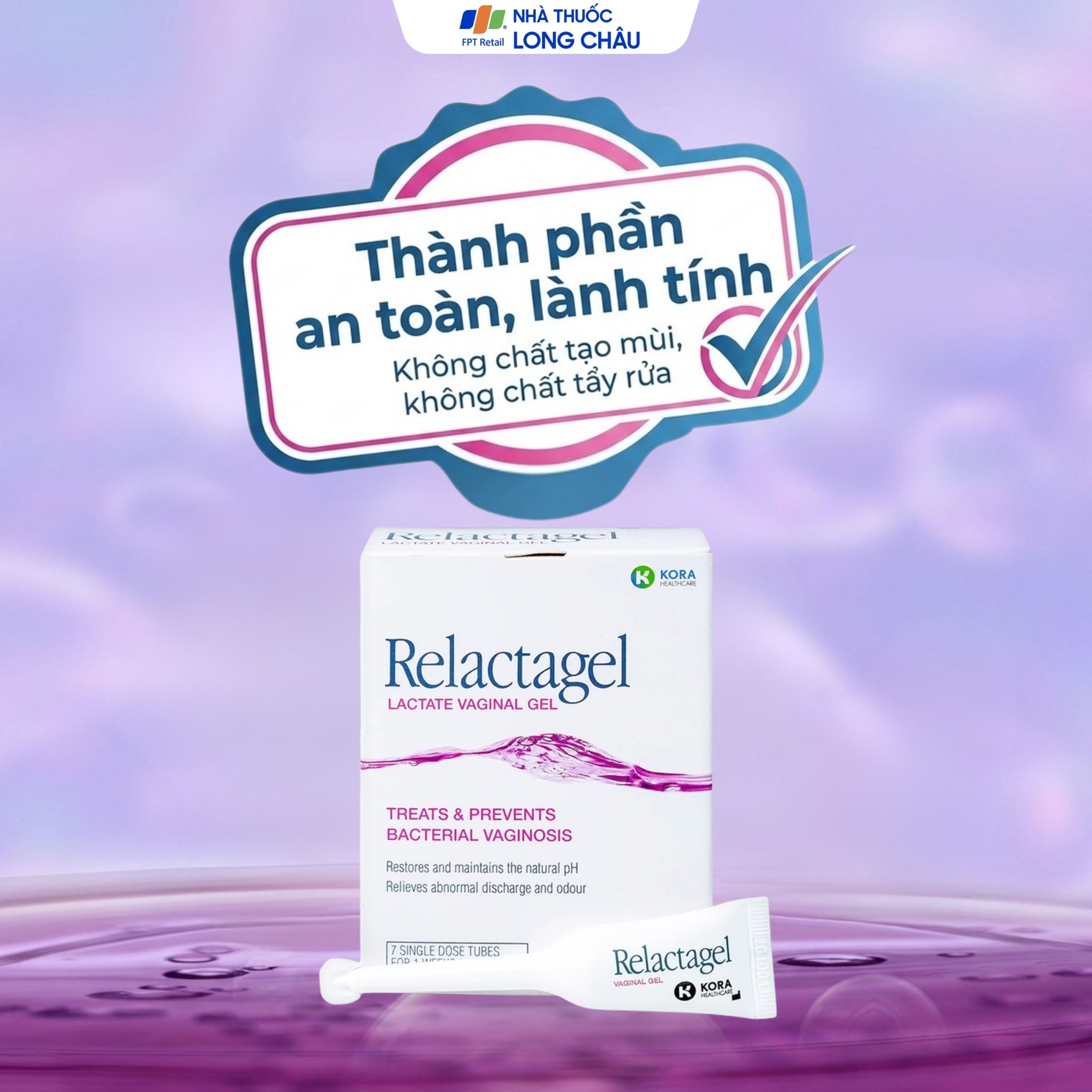 Hình ảnh Gel phụ khoa Relactagel Lactate Vaginal (7 tuýp x 5ml) hỗ trợ điều trị viêm phụ khoa, phòng ngừa tái phát viêm âm đạo
