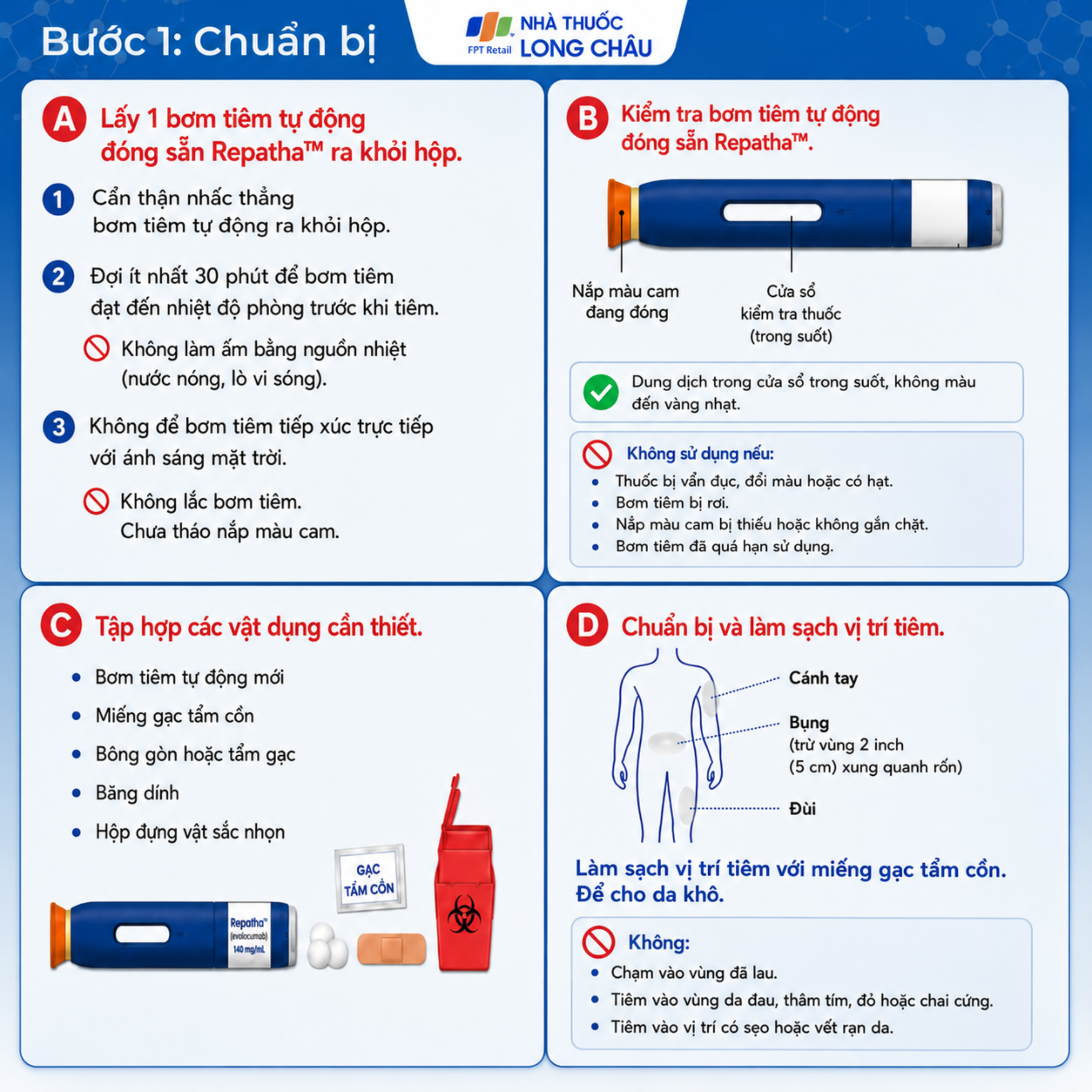 Hình ảnh Thuốc Repatha 140mg Amgen Làm giảm mạnh mức cholesterol LDL (lên đến trên 50%) và giảm nguy cơ biến cố tim mạch như nhồi máu cơ tim, đột quỵ (1ml)
