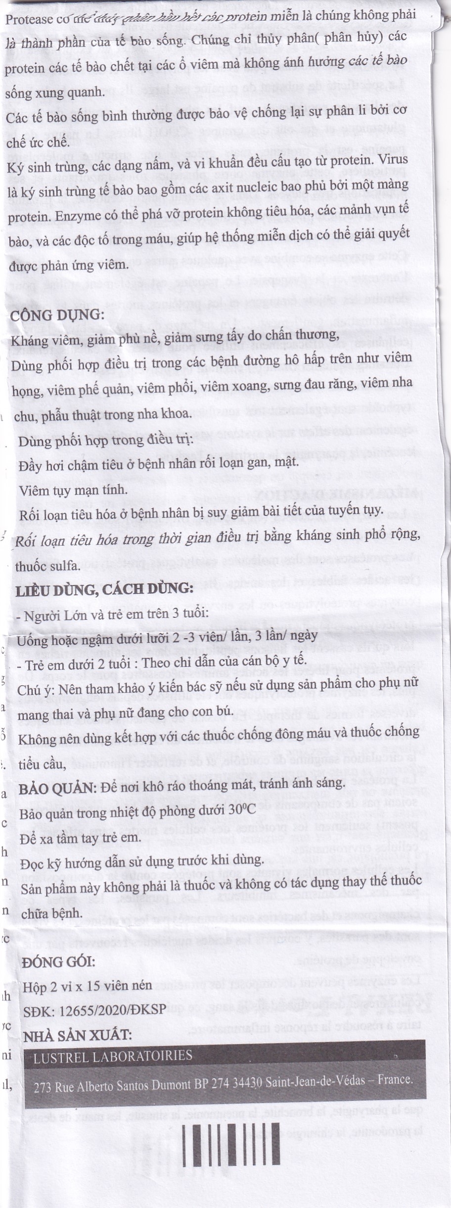 Hình ảnh Viên uống Rexal Forte Lustrel hỗ trợ kháng viêm, giảm phù nề, sưng tấy do chấn thương (2 vỉ x 15 viên)
